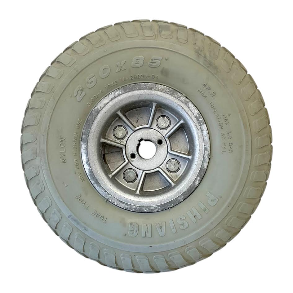 Drive Wheel Assembly for Shoprider WIZZ & Shoprider Streamer Sport Power Chairs | 10" x 3" | Flat-Free/Solid Tire