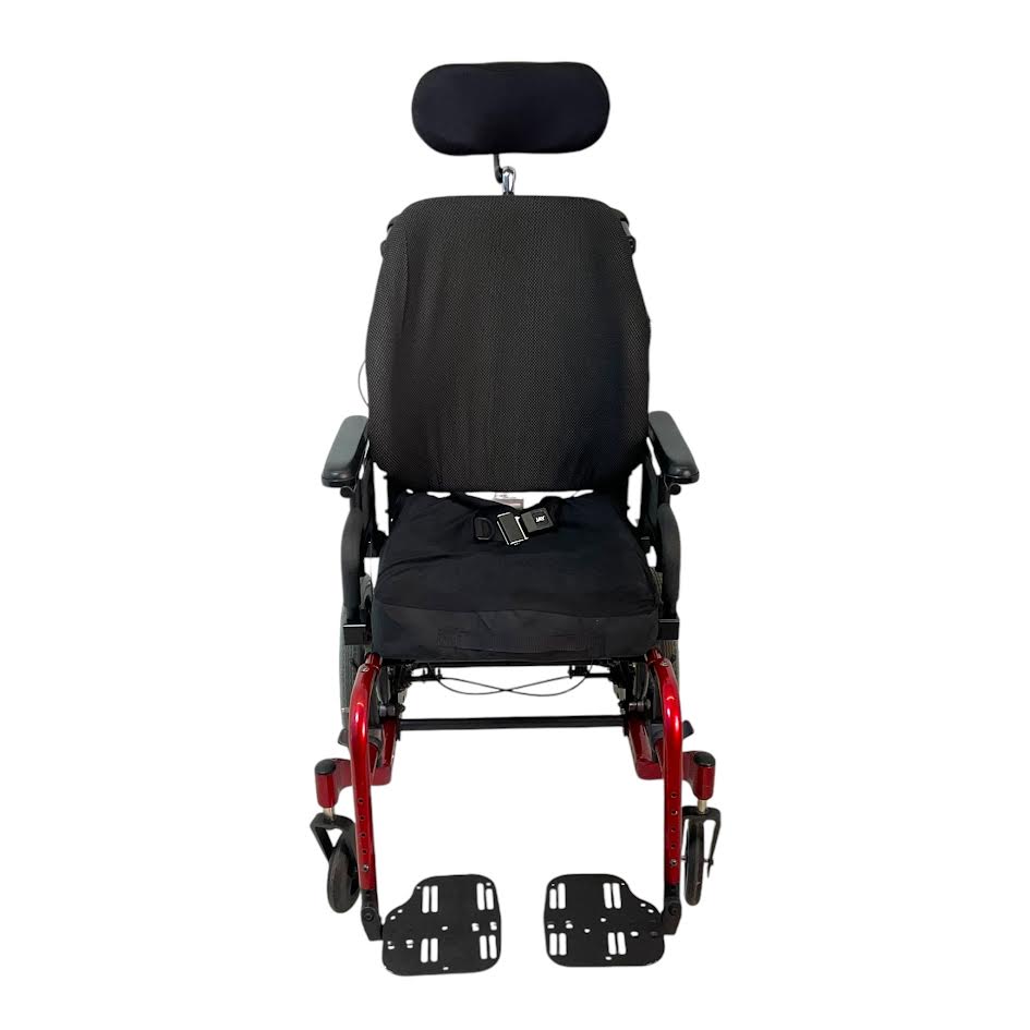 Front view of Quickie Iris Tilt-in-Space Wheelchair