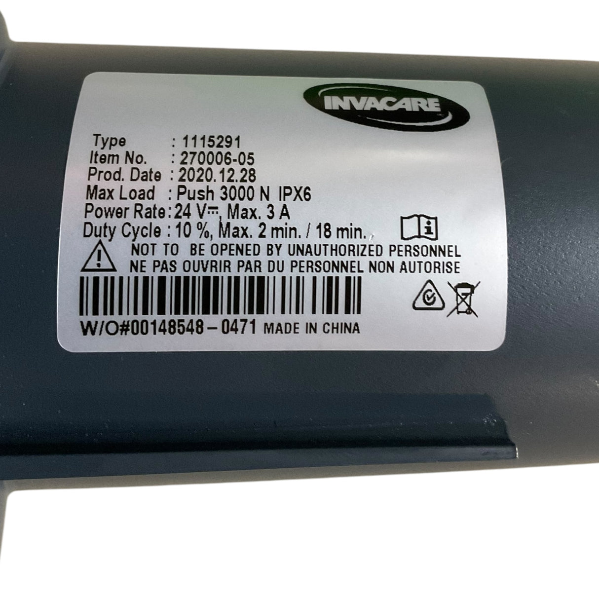 Head Actuator for Invacare ICC IH820DLX, IH820-3MDLX, & SC900DLX Hospital Beds | 1115291