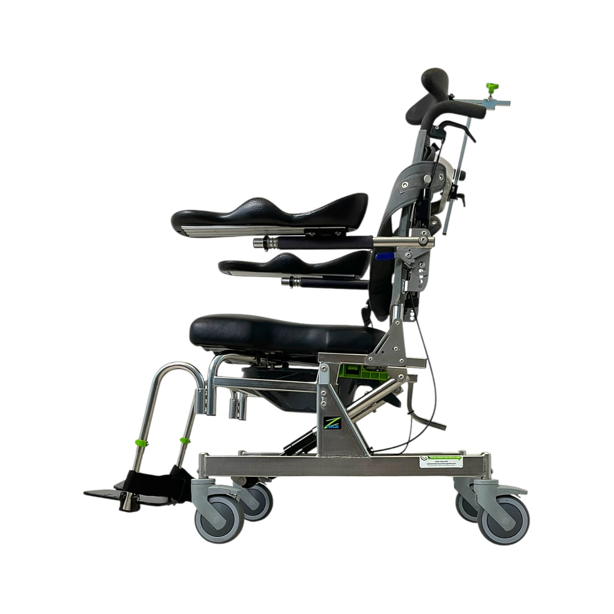 RAZ-AT Attendant Tilt Shower Chair | 17 x 20 in Seat | Arm Troughs Included