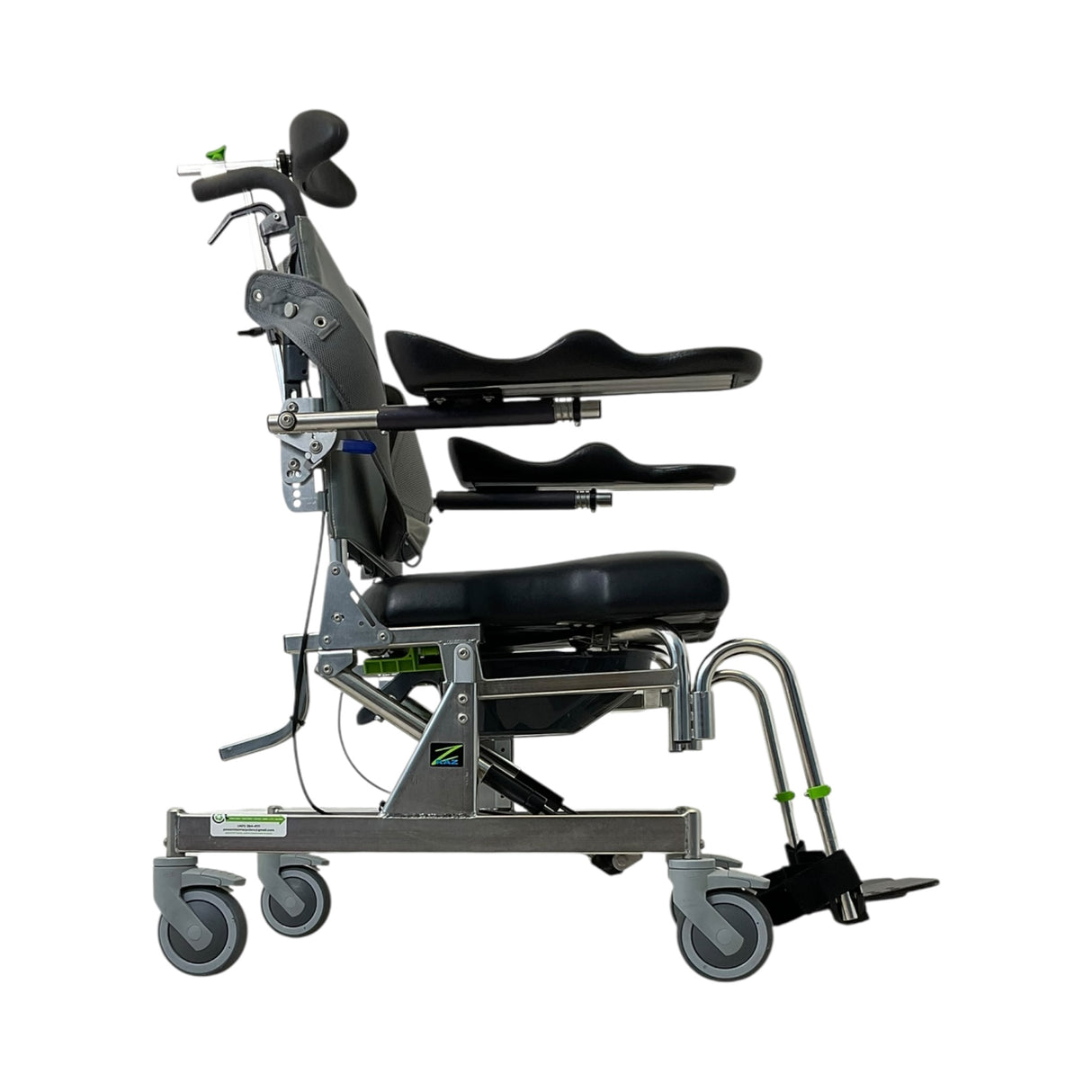 RAZ-AT Attendant Tilt Shower Chair | 17 x 20 in Seat | Arm Troughs Included