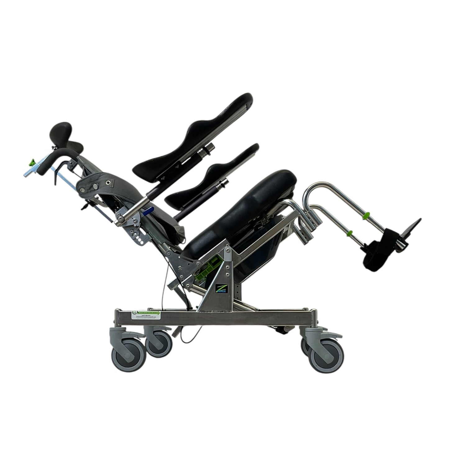 RAZ-AT Attendant Tilt Shower Chair | 17 x 20 in Seat | Arm Troughs Included