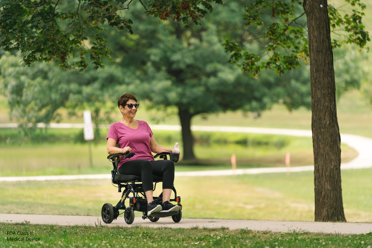 Outdoor Demo of Pride Jazzy Carbon 27 Power Chair