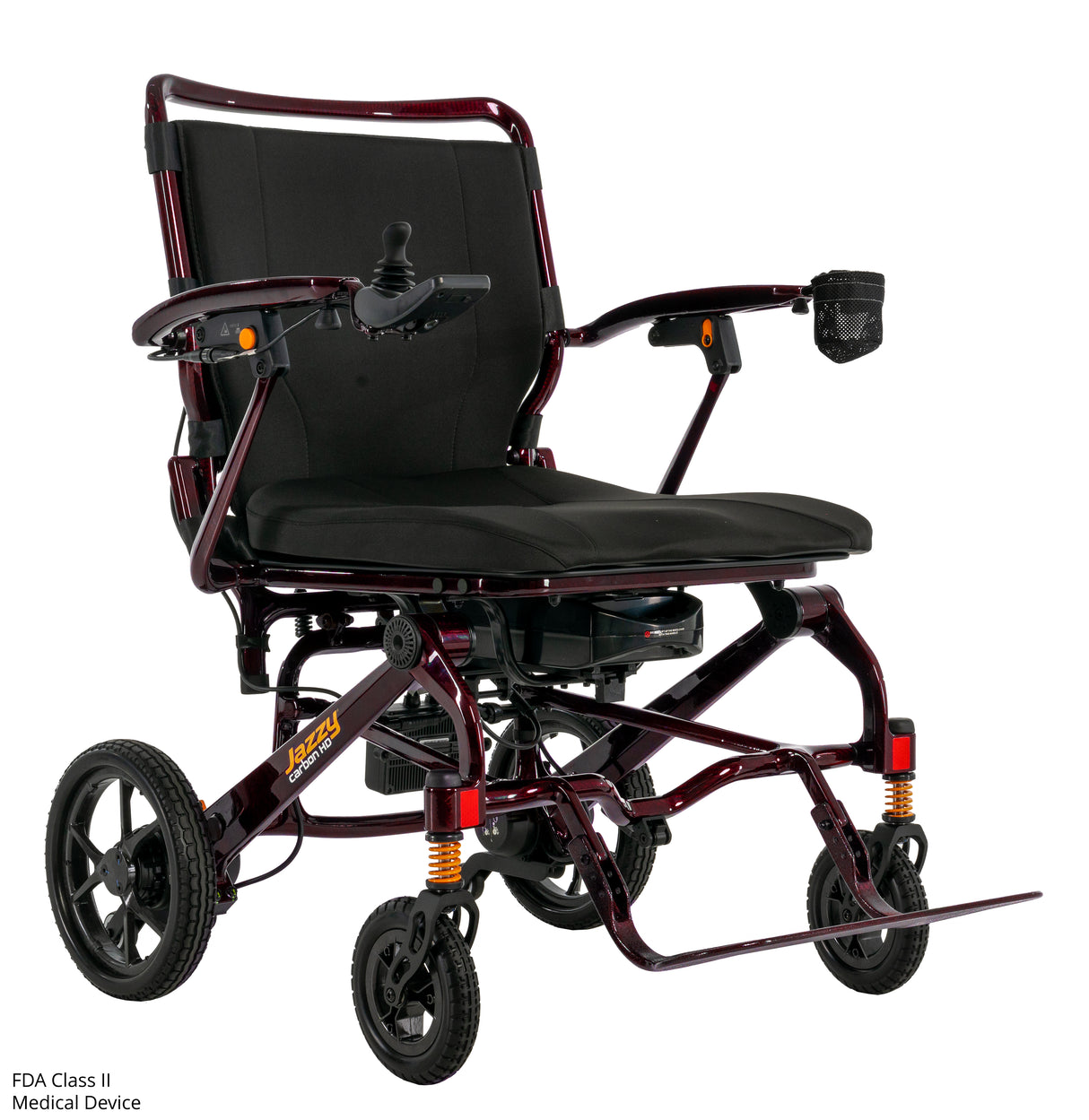 Jazzy Carbon HD Power Chair | Black Cherry Red