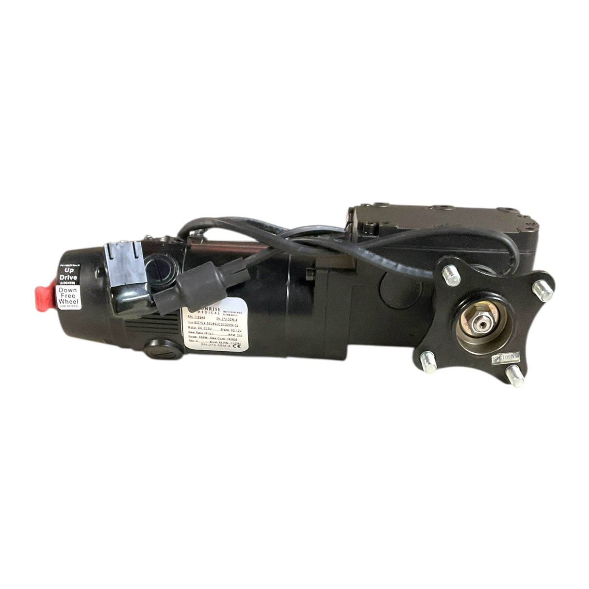 Side View of High Speed Motor & Gearbox Assemblies for Sunrise Medical Quickie P222 SE