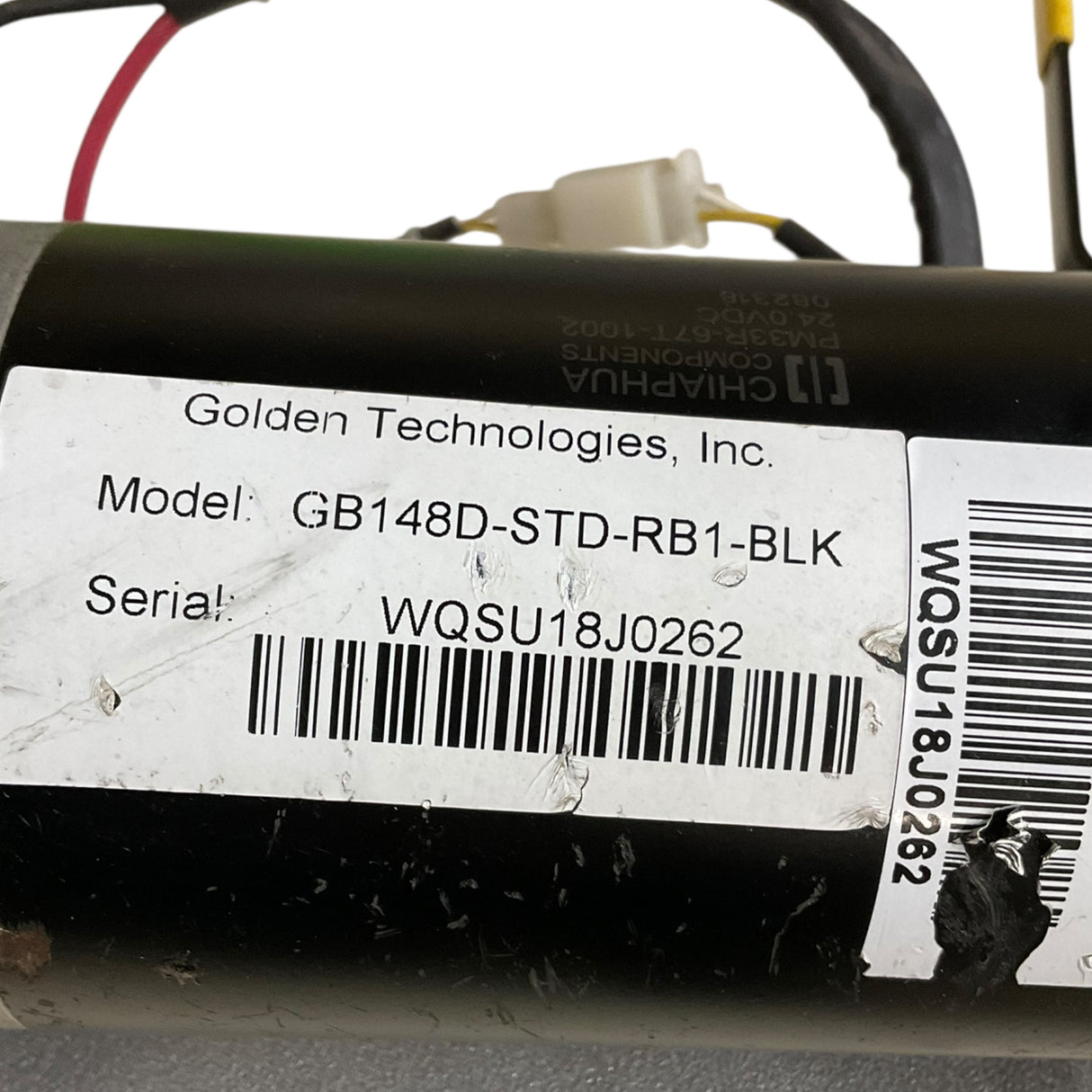 Label for Transaxle Motor Assembly for Golden Technologies Buzzaround EX Mobility Scooters