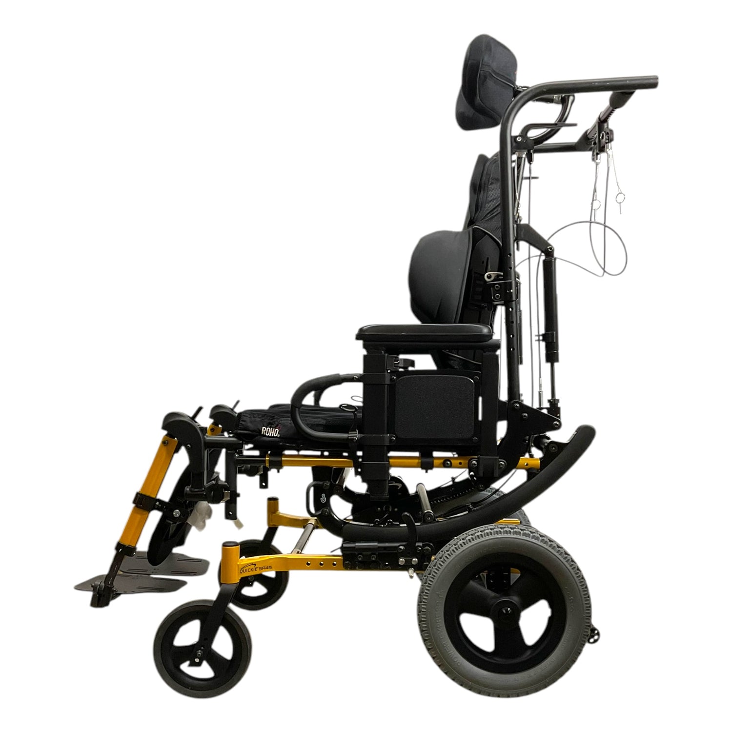 Left Side View of Sunrise Medical Quickie SR45 Tilt-in-Space Manual Wheelchair
