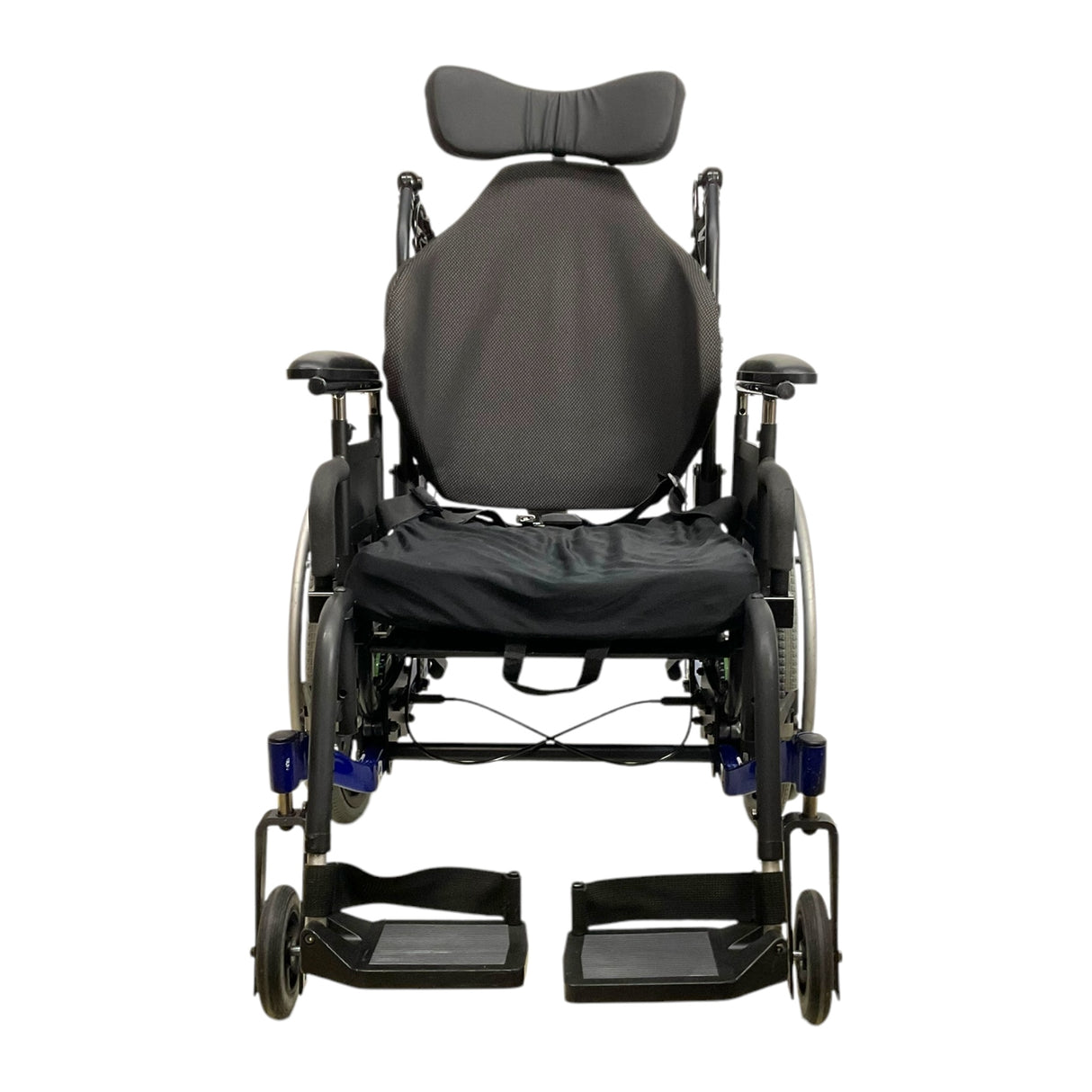 Front View of Quickie Iris SE Tilt-in-Space Wheelchair