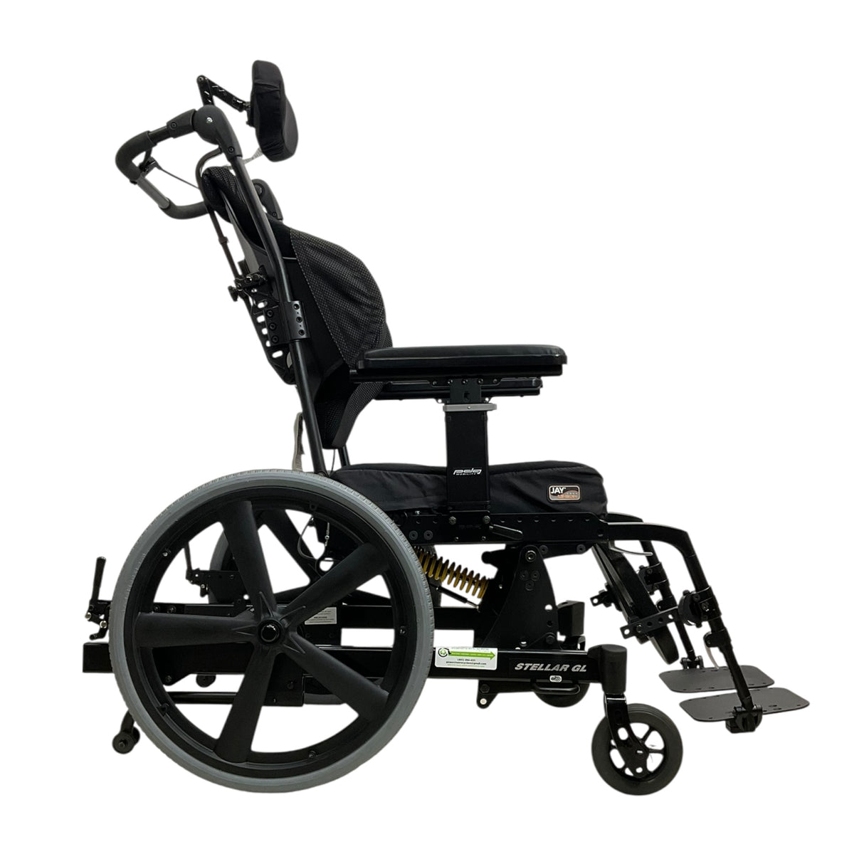 Right Side View of PDG Stellar Tilt-in-Space Manual Wheelchair with Self-Propel Tires