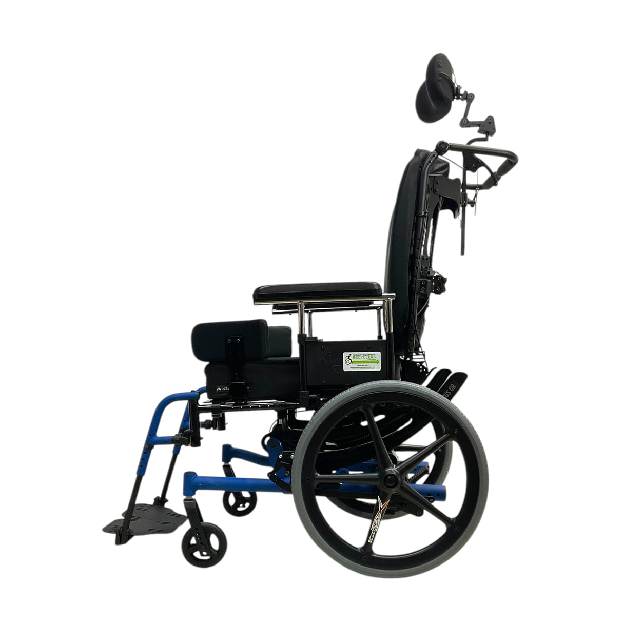 Left Side View of Ki Mobility Focus CRe Tilt-in-Space Wheelchair