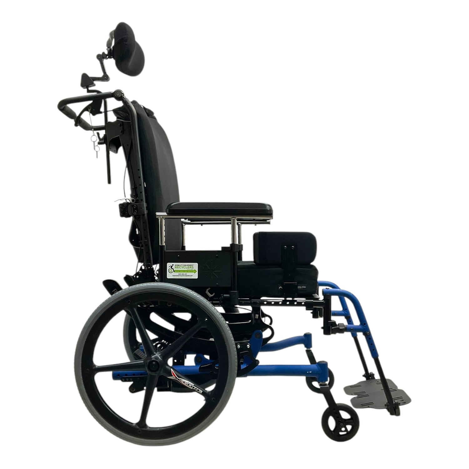 Right Side View of Ki Mobility Focus CRe Tilt-in-Space Wheelchair