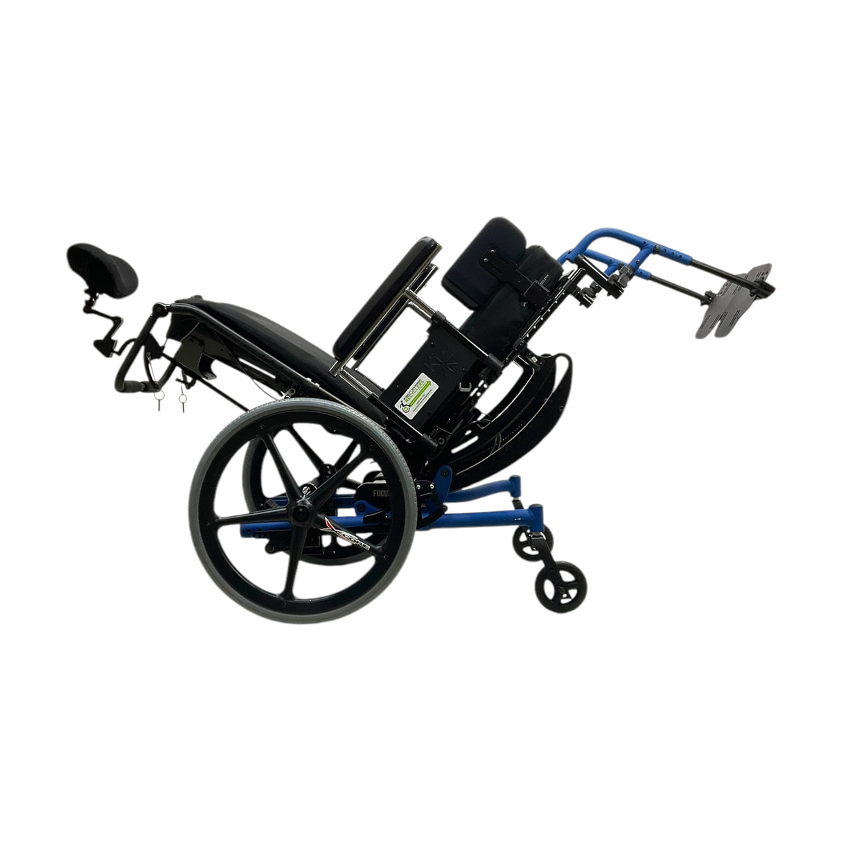 Ki Mobility Focus CRe Tilt-in-Space Wheelchair | Tilted