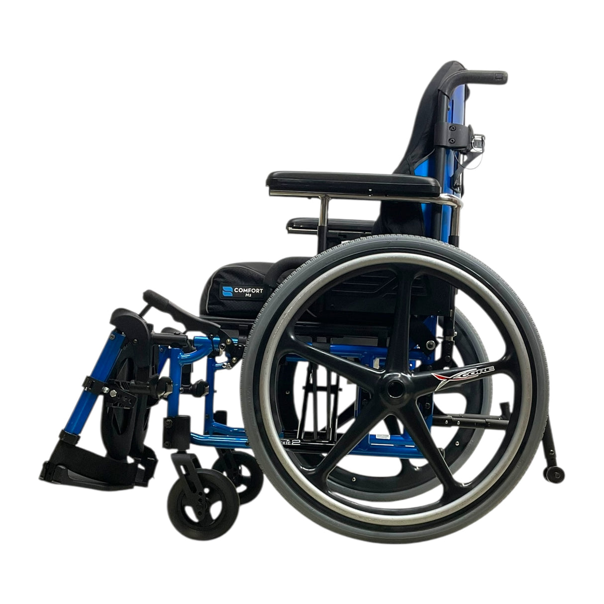 Left Side View of Quickie 2 Lightweight Folding Manual Wheelchair