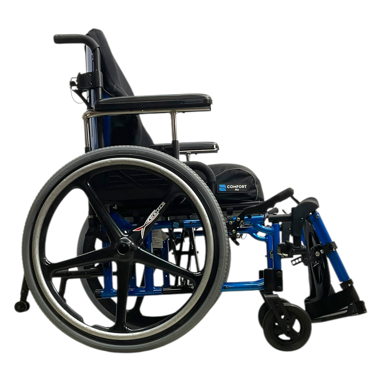 Right Side View of Quickie 2 Lightweight Folding Manual Wheelchair