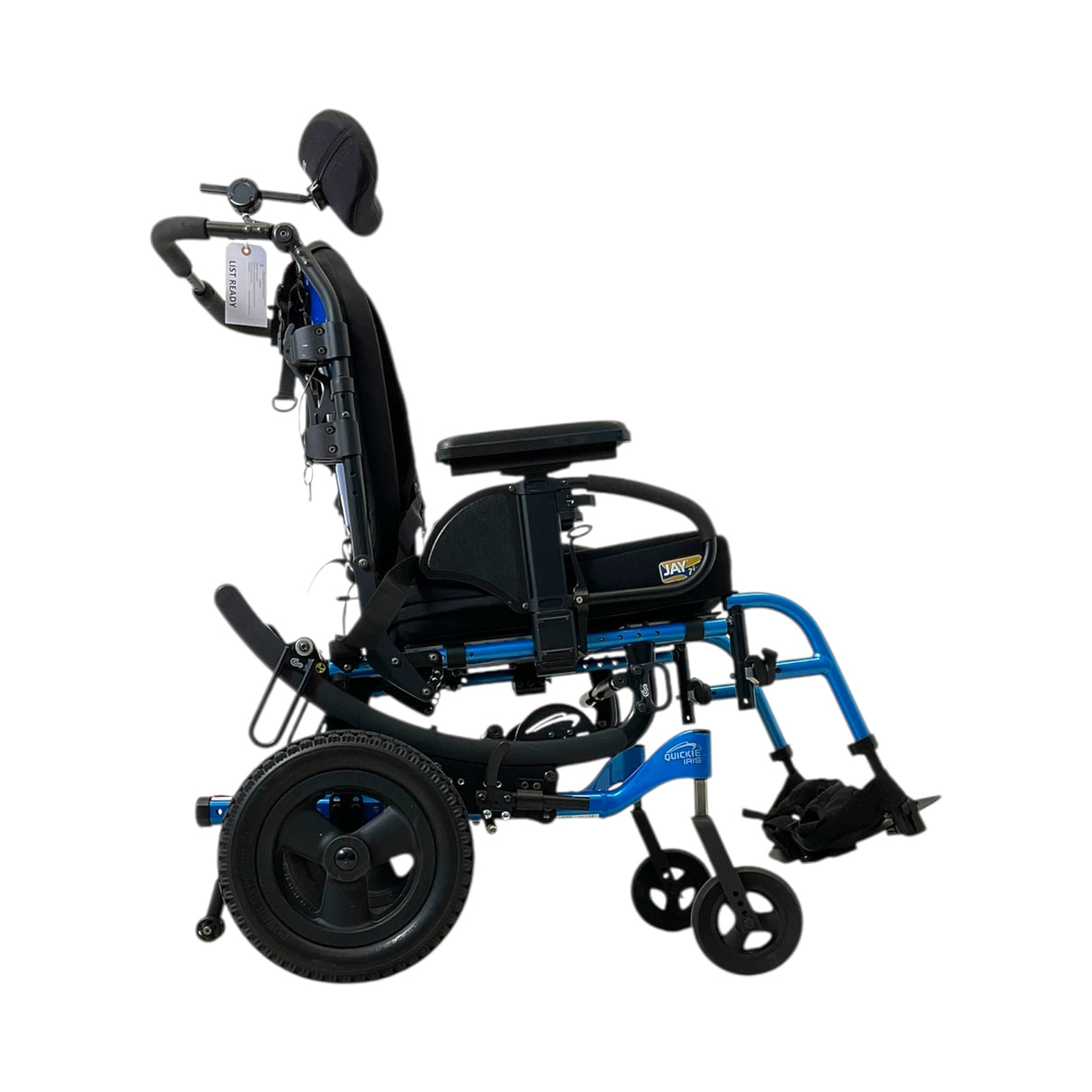 Right Side View of Quickie Iris Tilt-in-Space Manual Wheelchair