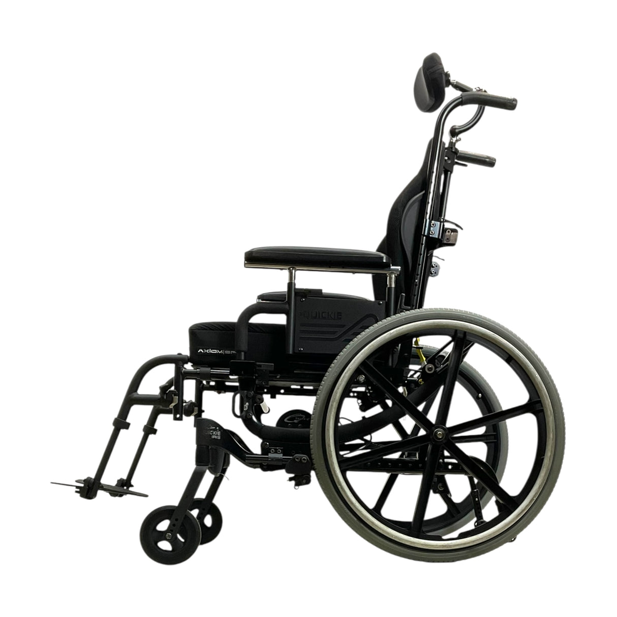 Left Side View of Quickie Iris Tilt-in-Space Wheelchair