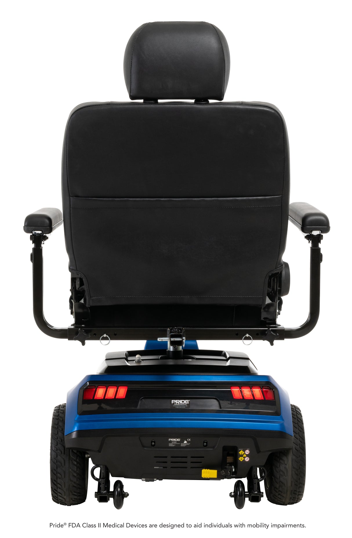 Back View of Blue Pride Maxima 3-Wheel Scooter