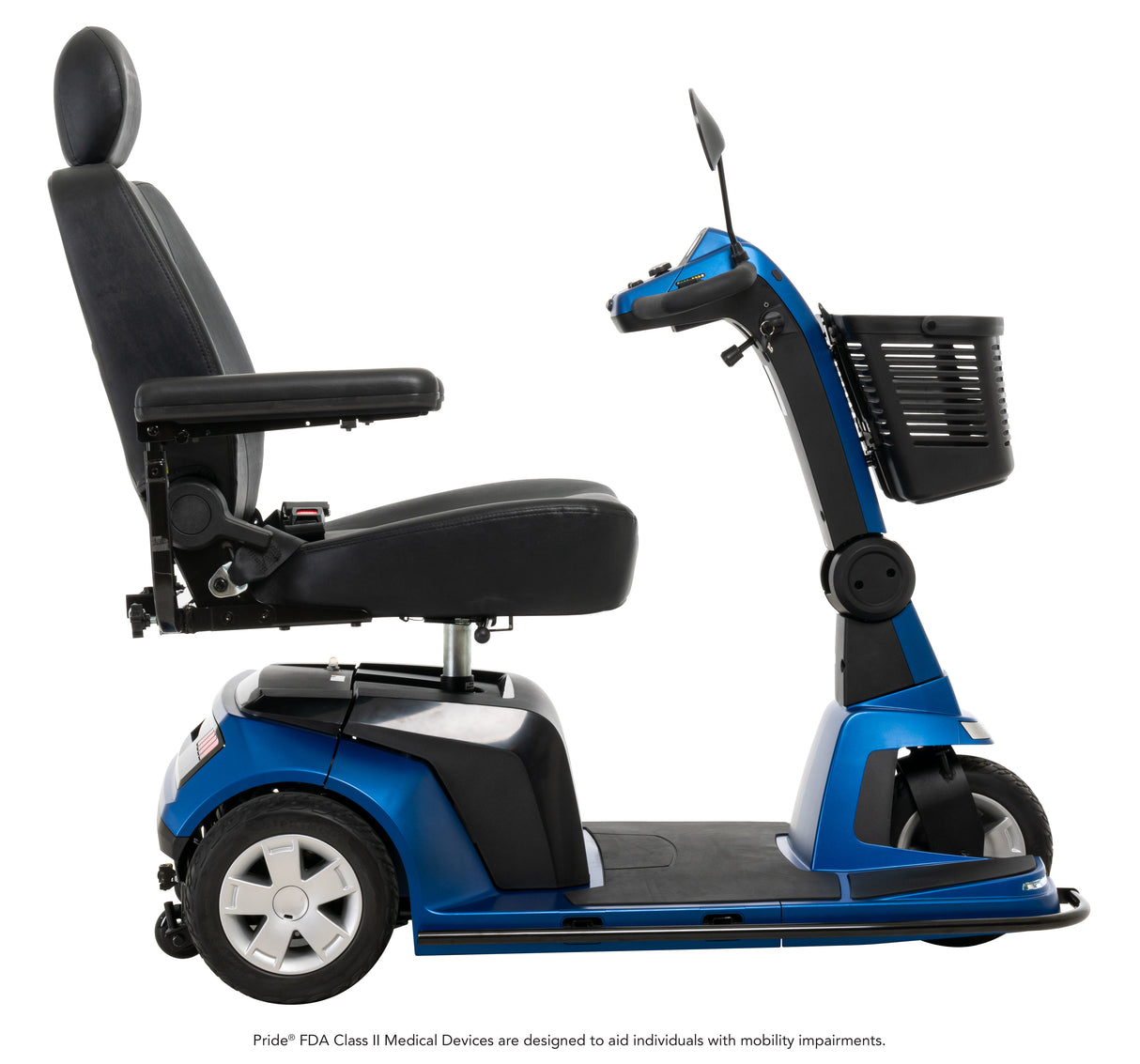 Right Side View of Blue Pride Maxima 3-Wheel Scooter
