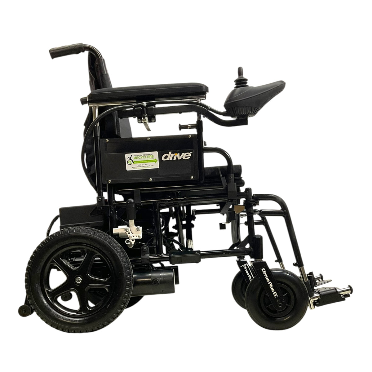 Right Side View of Drive Medical Cirrus Plus EC Folding Power Chair