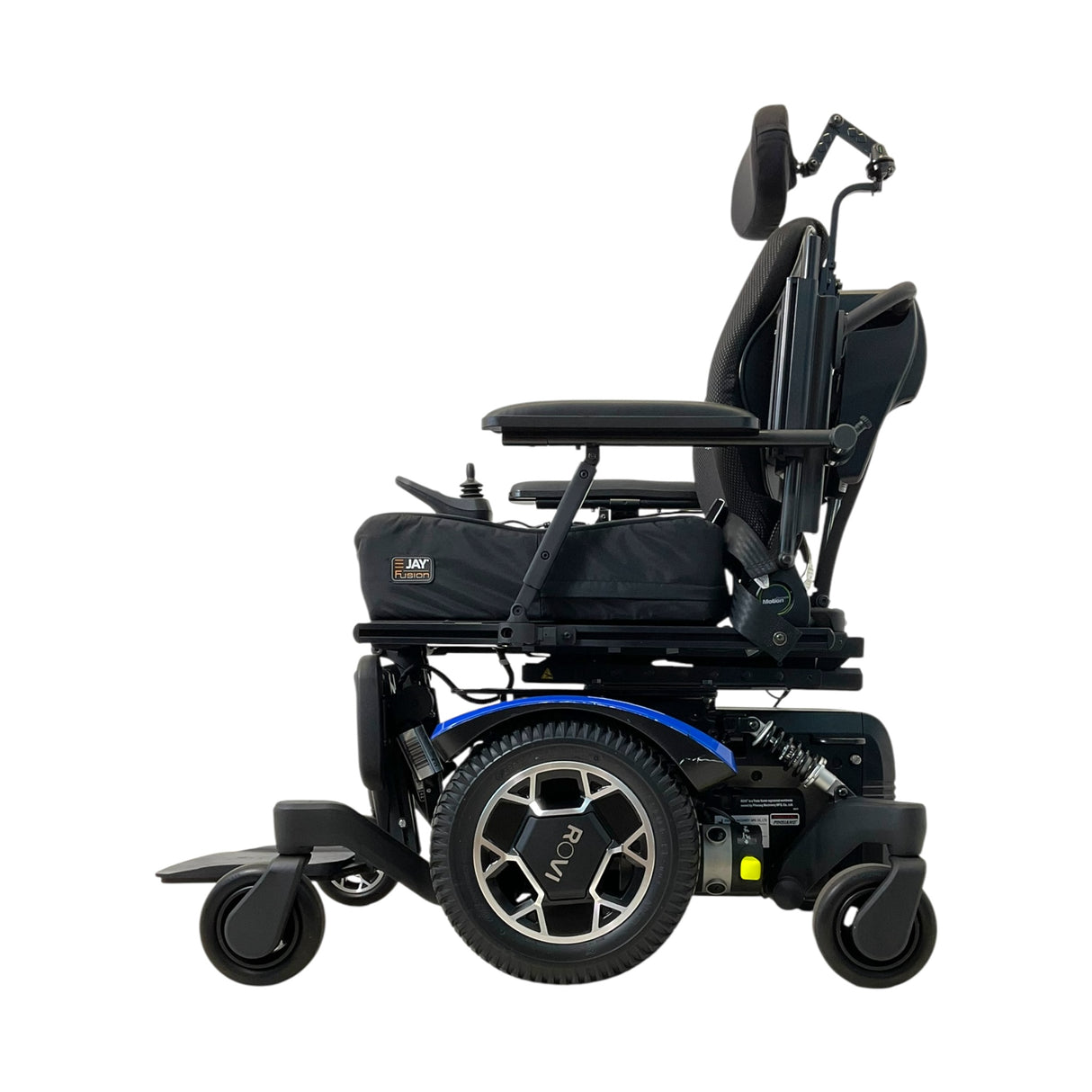 Left Side View of Rovi X3 Rehab Power Wheelchair