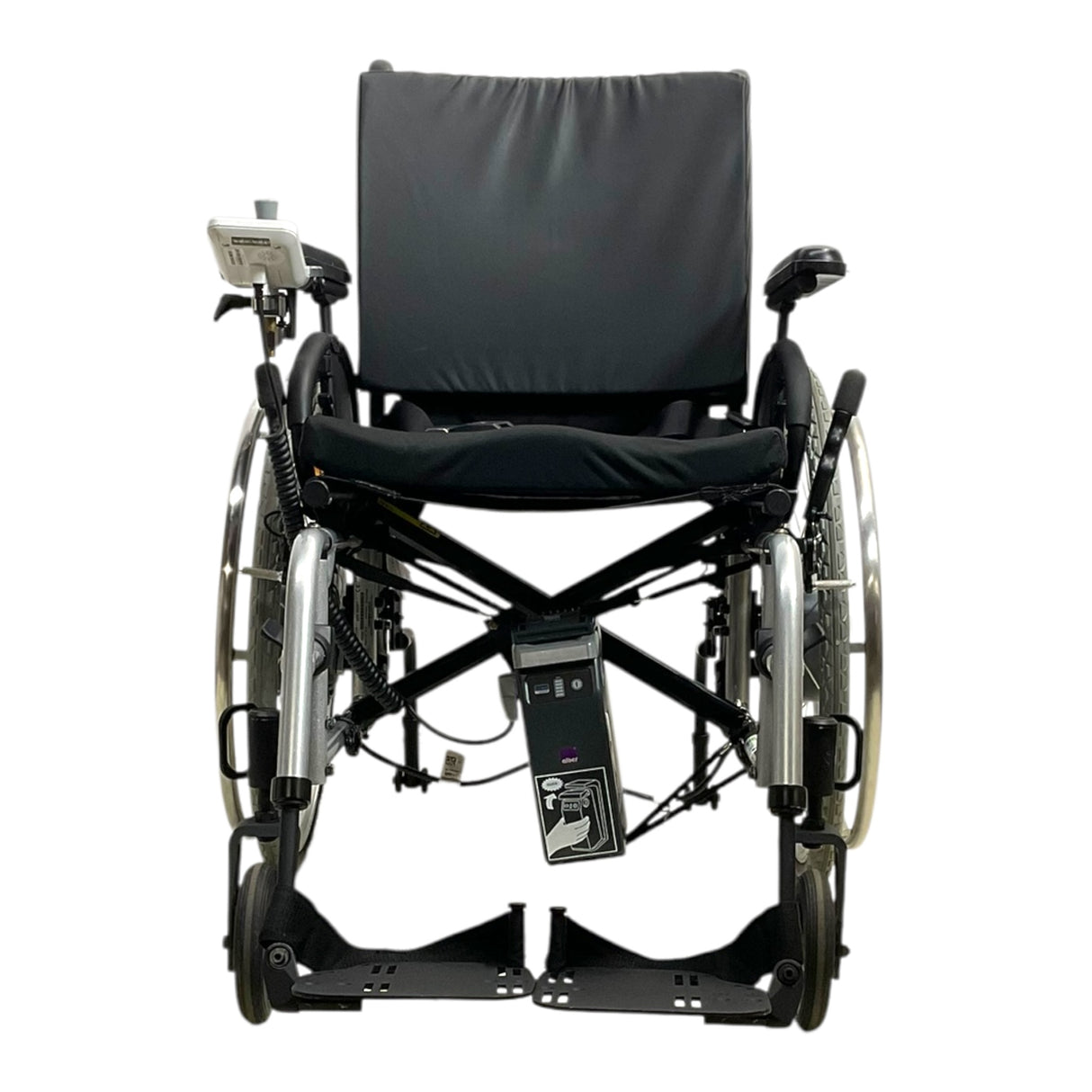 Front View of Quickie 2 Wheelchair with Alber eFix