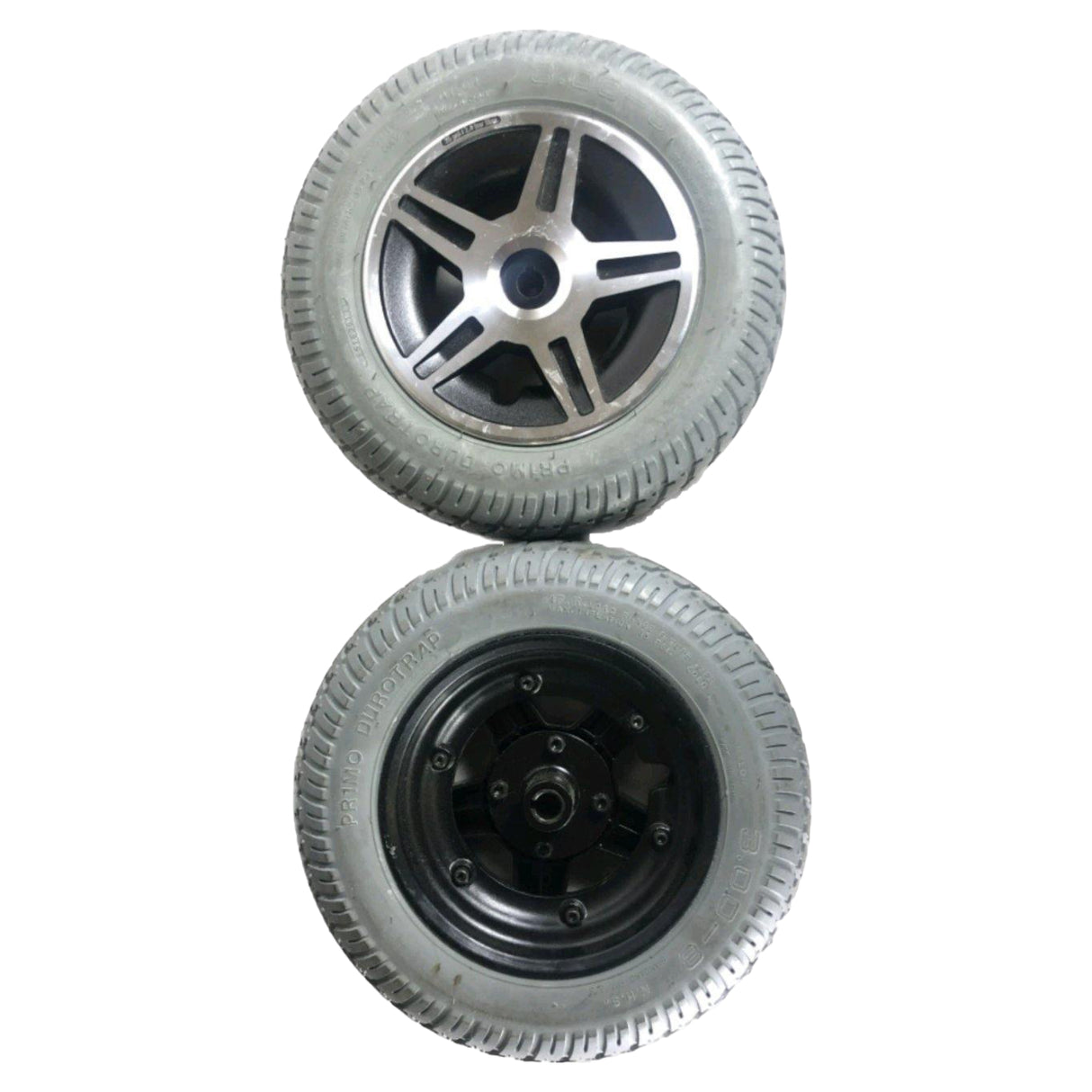 Solid/Flat-Free Drive Wheels for Pride Mobility Jazzy 600, Jazzy 600 XL, Jazzy Select HD, Jazzy Elite 14, and Jazzy Elite HD Power Chairs | Primo WHLASMB2187