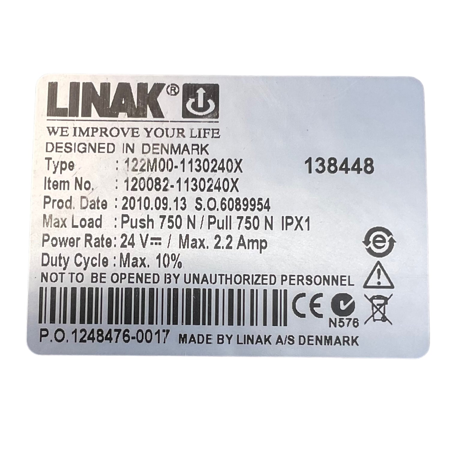 Leg Rest Actuator for Quickie S-646 Power Wheelchair | Linak | 138448