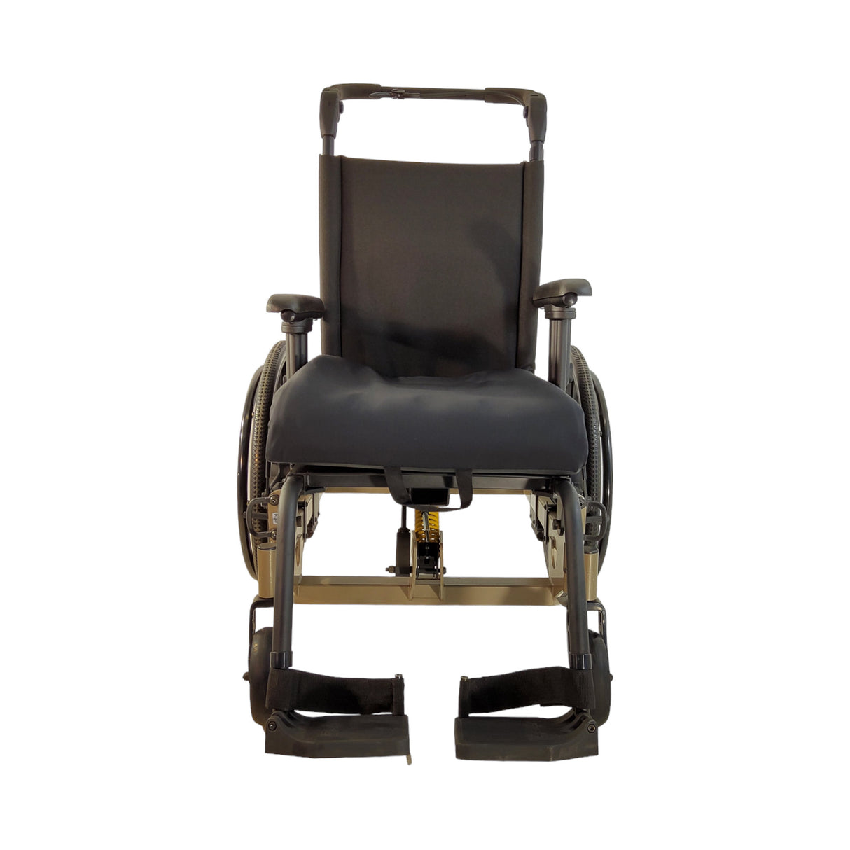 Front view of PDG Mobility Stellar Impact Tilt in Space Manual Wheelchair