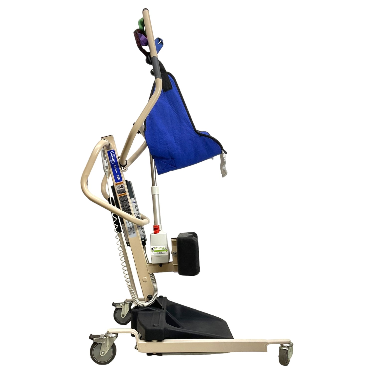 Invacare Reliant 350 Electric Patient Lift | Manual Adjustable Base | Sling Included