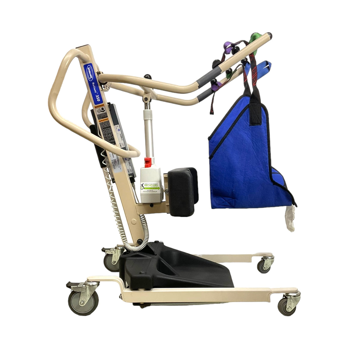 Invacare Reliant 350 Electric Patient Lift | Manual Adjustable Base | Sling Included