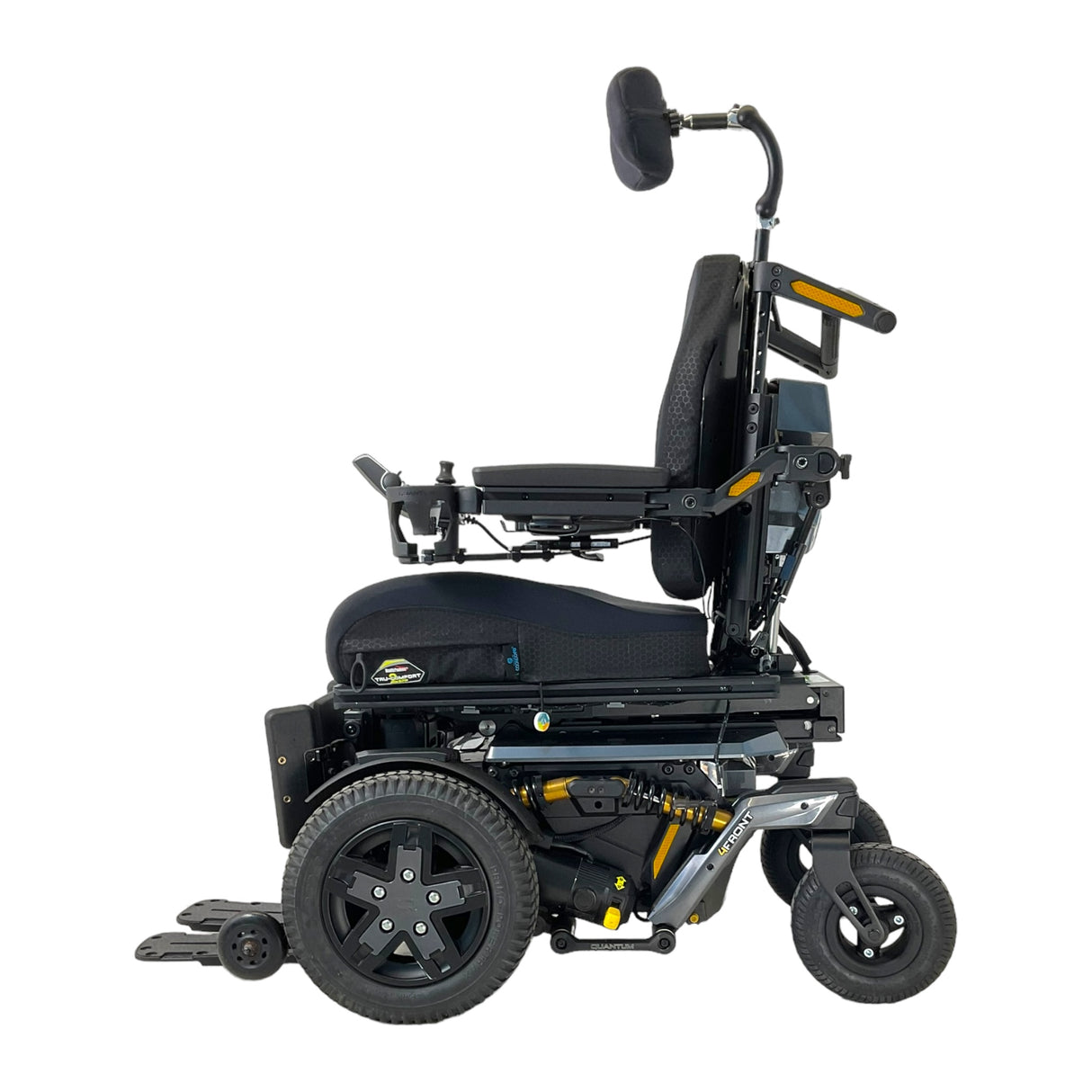 Left profile view of Pride Quantum 4Front power chair