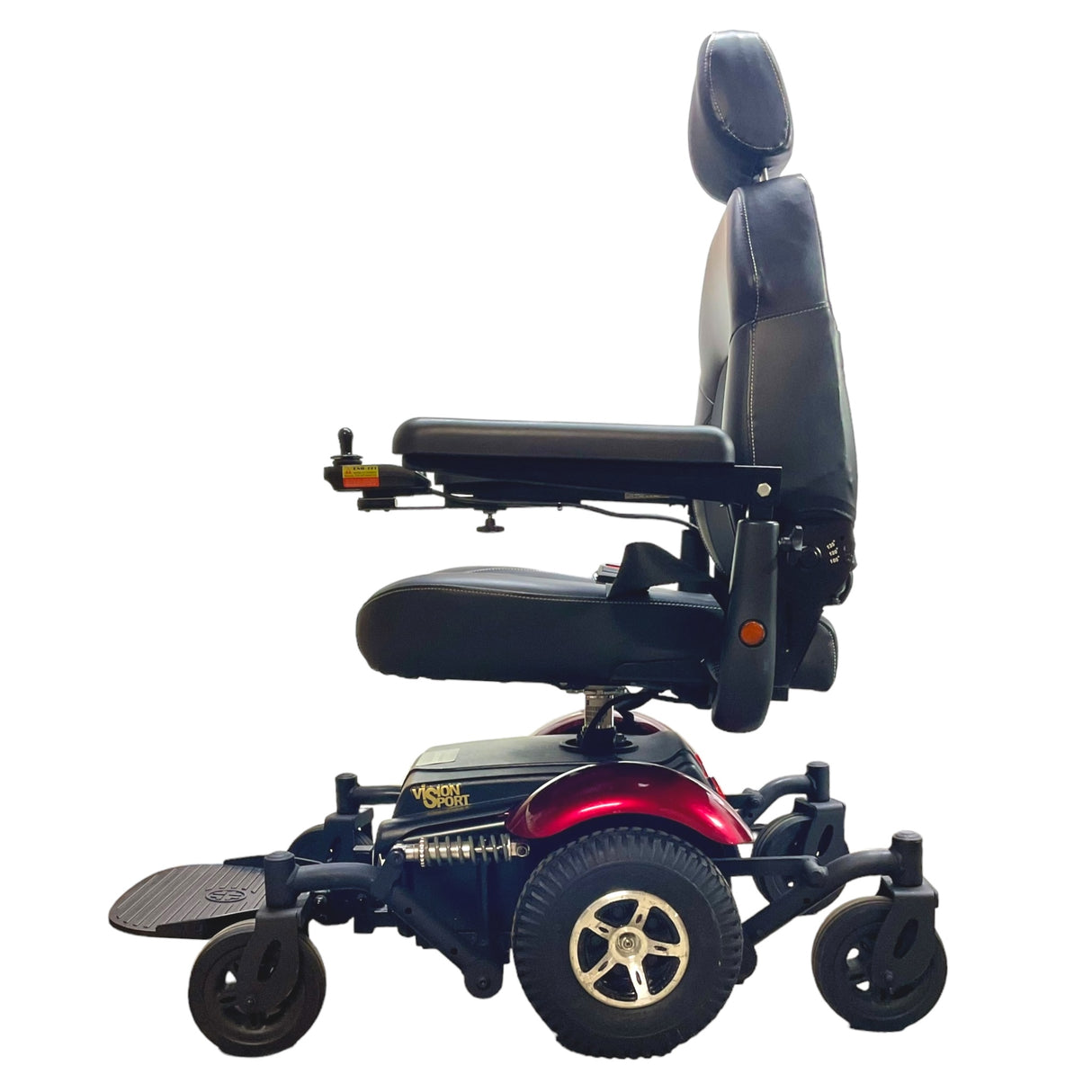 Left profile view of Merits Vision Sport power chair