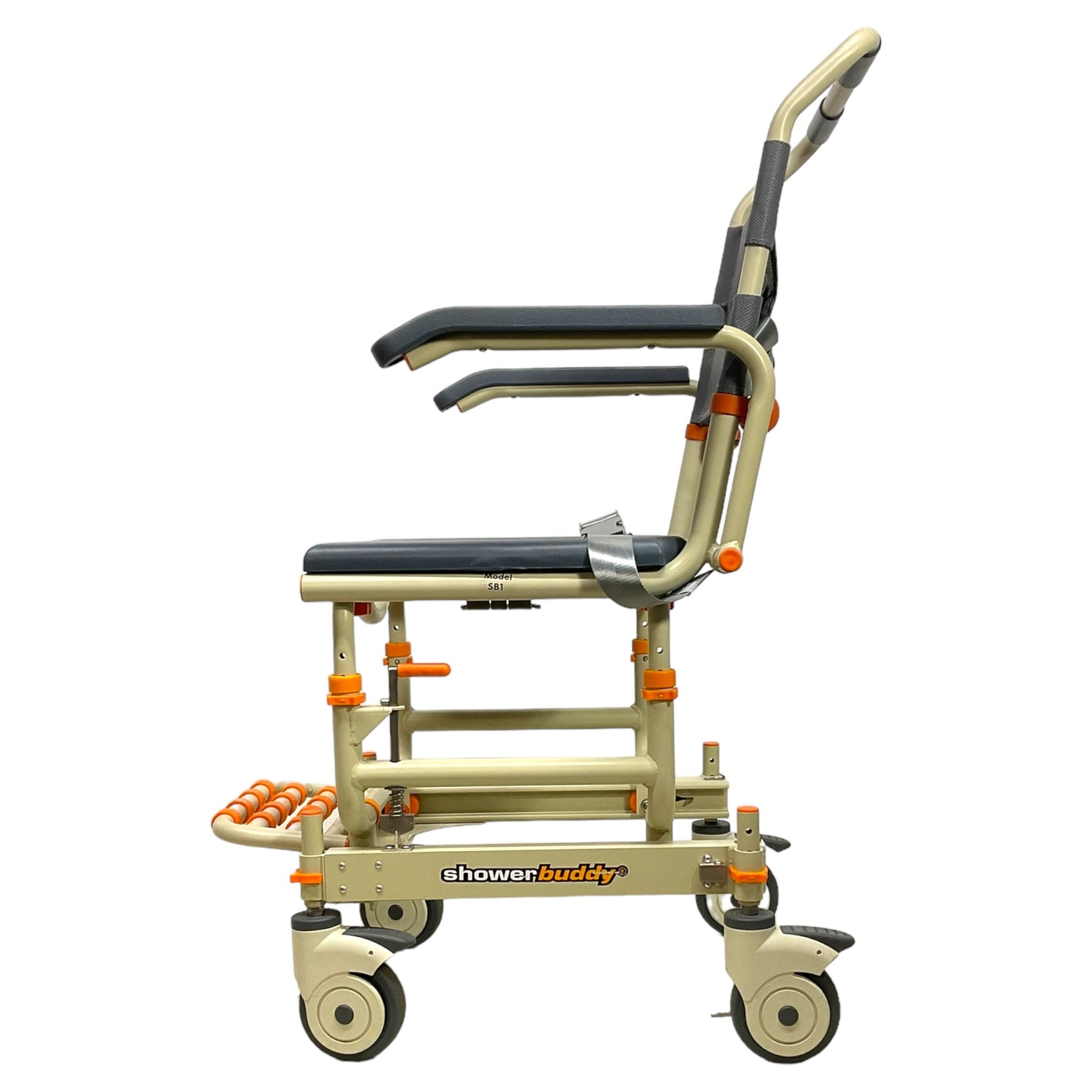 Left profile view of ShowerBuddy SB1 shower chair