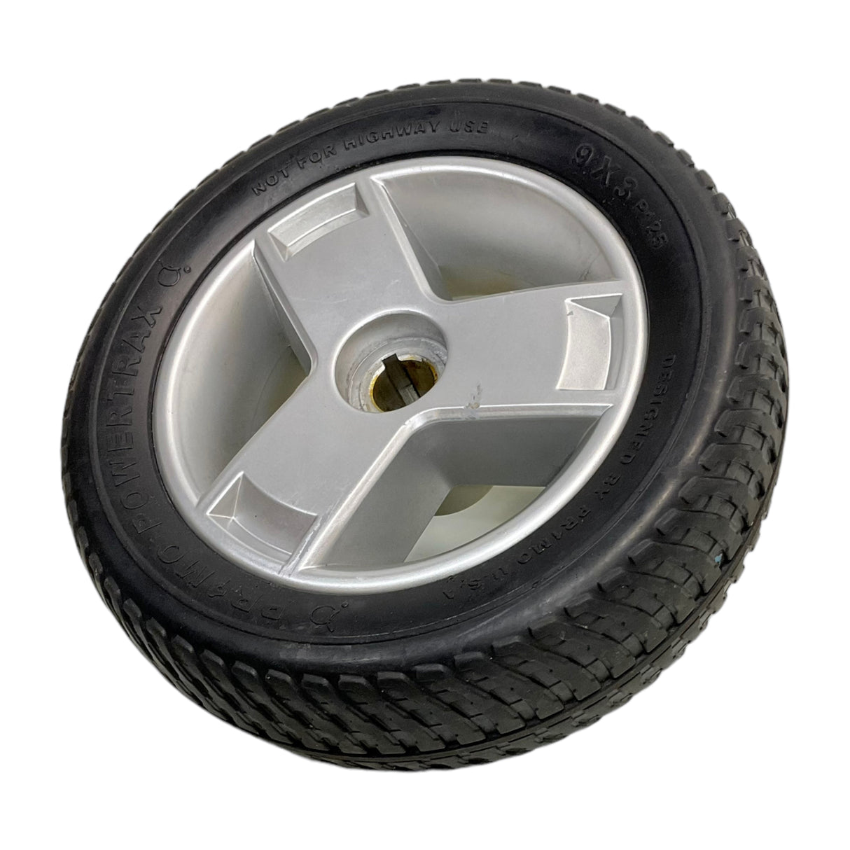 Flat-Free Drive Wheel Assembly for Pride Mobility Go-Chair, Go-Chair MED, & Kozmo Power Chairs | 9 x 3 inches | Pr1mo Powertrax