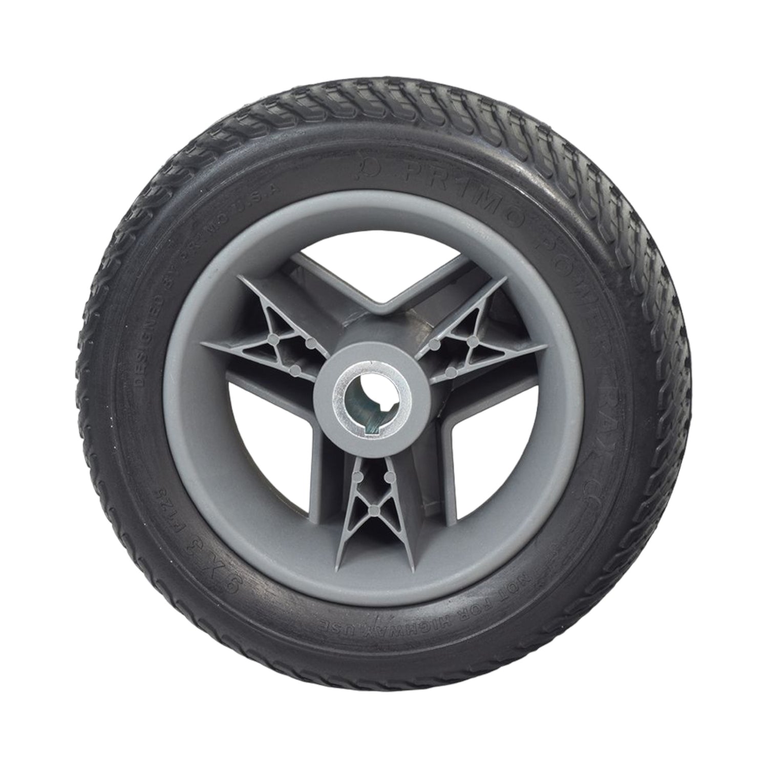 Flat-Free Drive Wheel Assembly for Pride Mobility Go-Chair, Go-Chair MED, & Kozmo Power Chairs | 9 x 3 inches | Pr1mo Powertrax