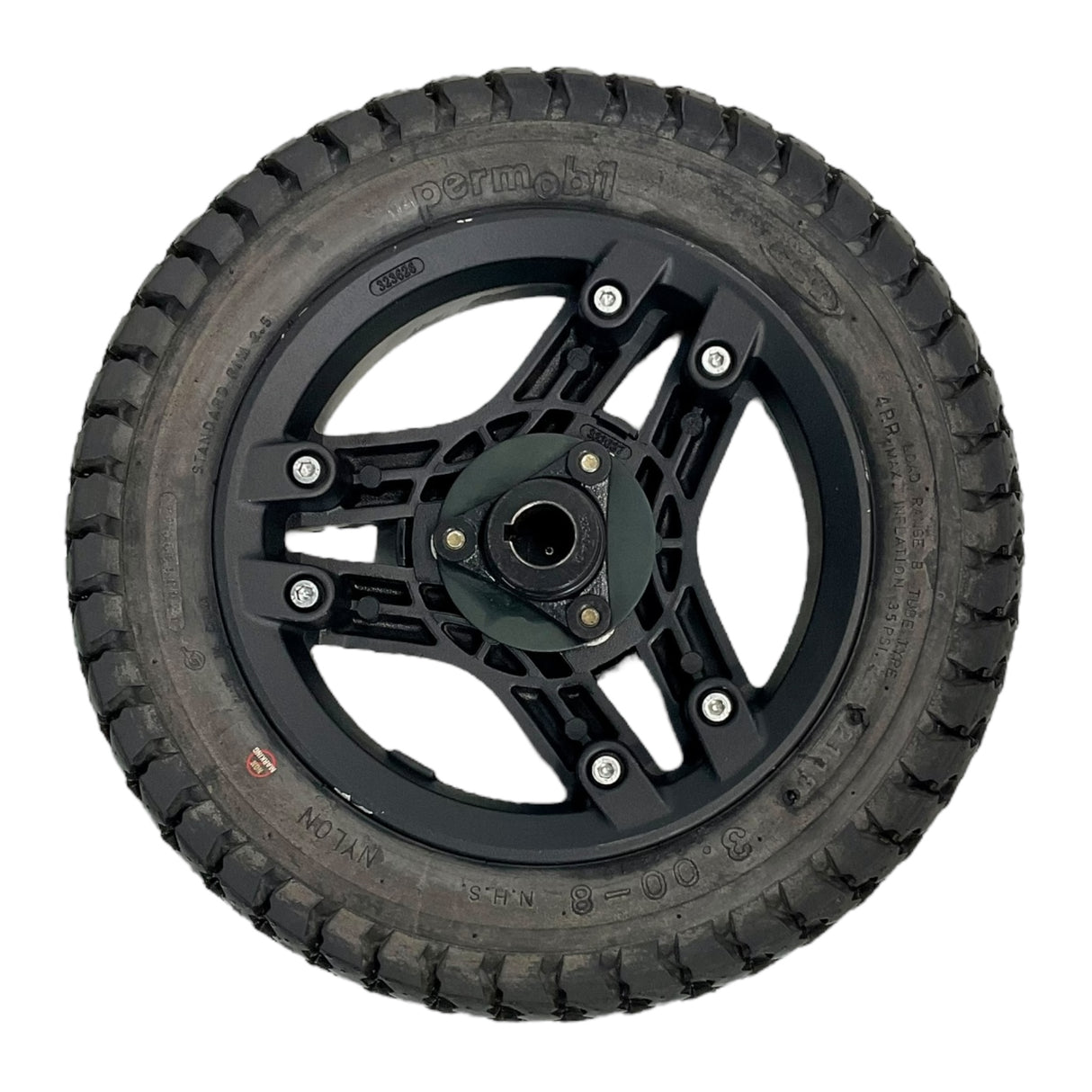 Aggressive Tread Drive Wheel Assembly for Permobil F3, F5, M3 Power Chairs | 14 x 3 inch Pneumatic