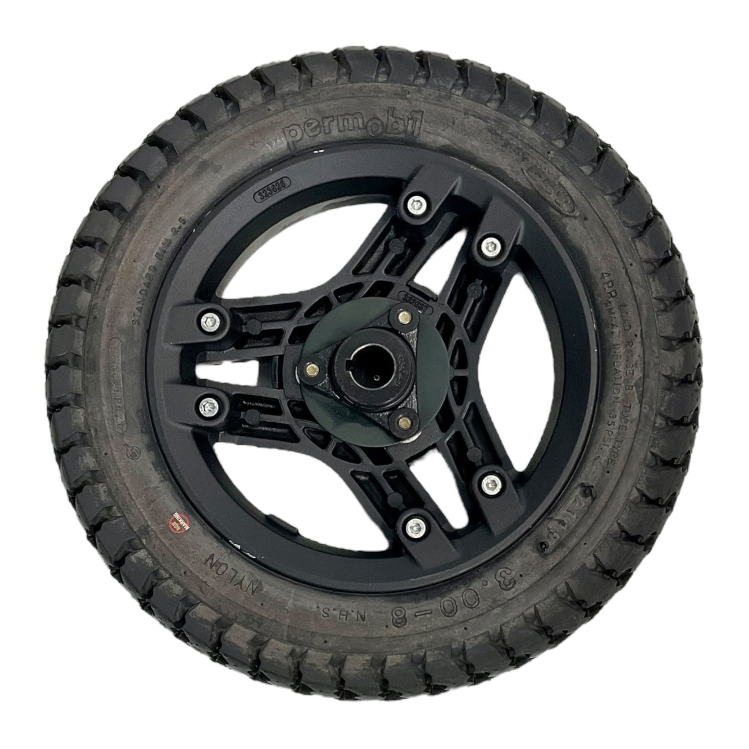 Aggressive Tread Drive Wheel Assembly for Permobil F3, F5, M3 Power Chairs | 14 x 3 inch Pneumatic