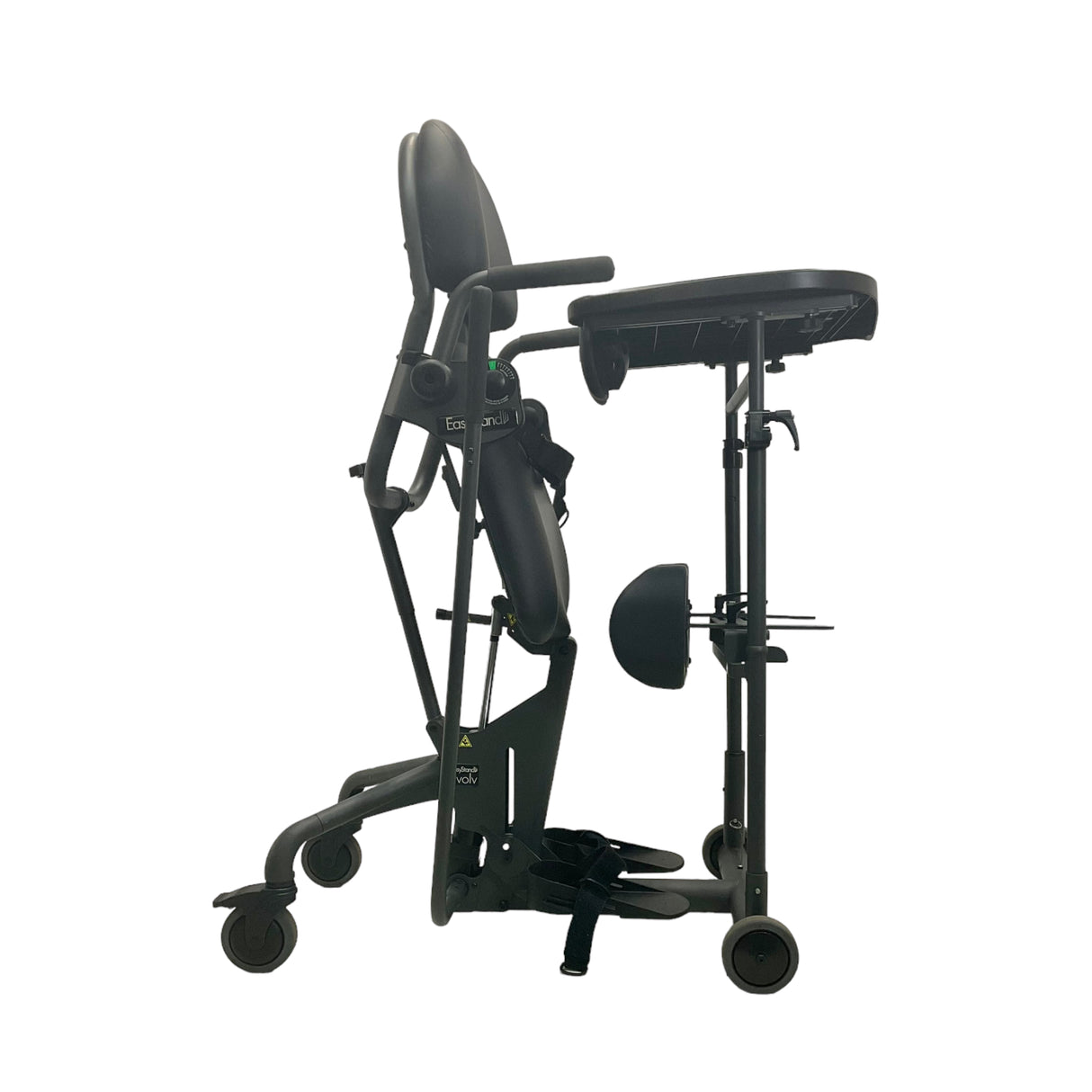 Side view of EasyStand Evolv Medium sit to stand in upward position
