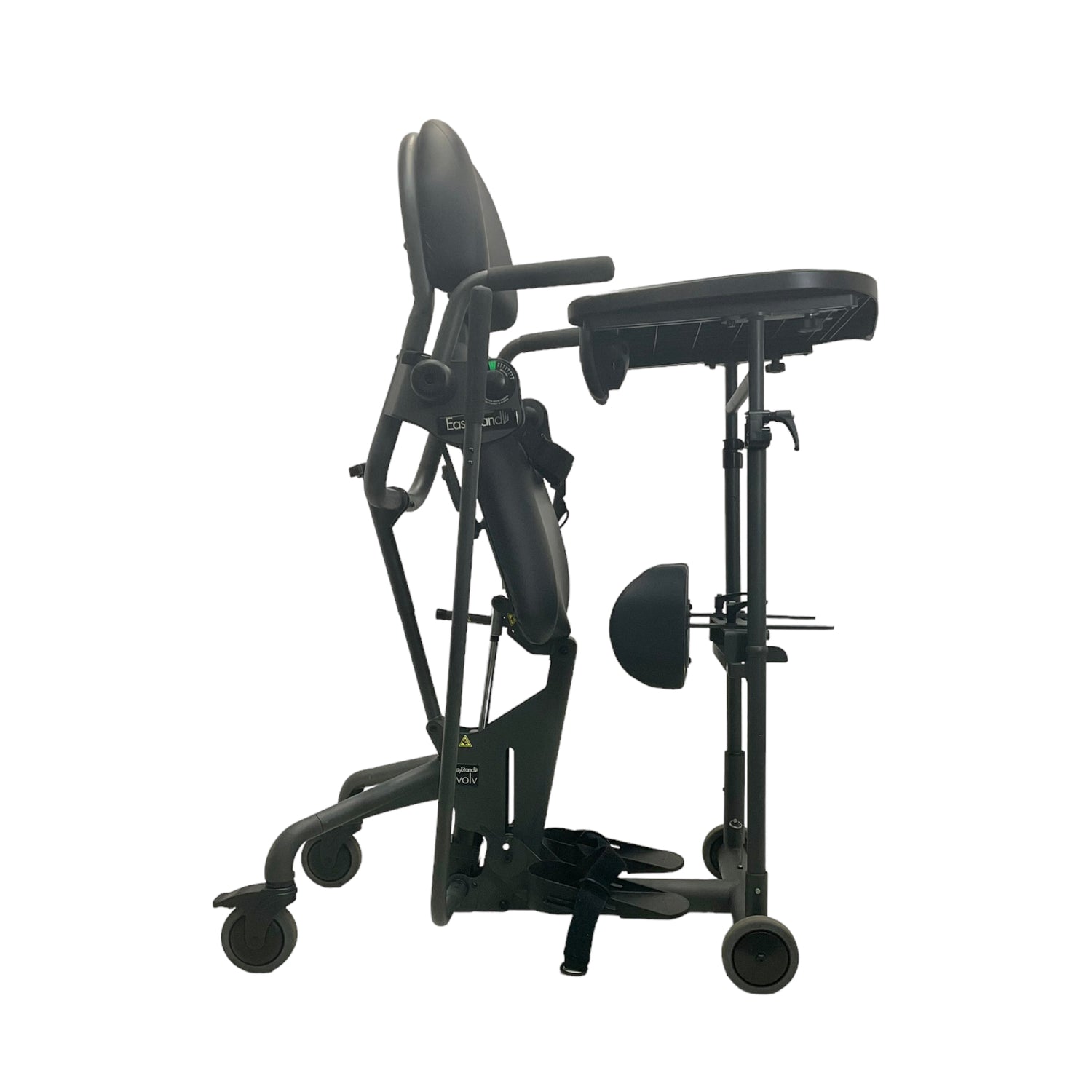 Side view of EasyStand Evolv Medium sit to stand in upward position