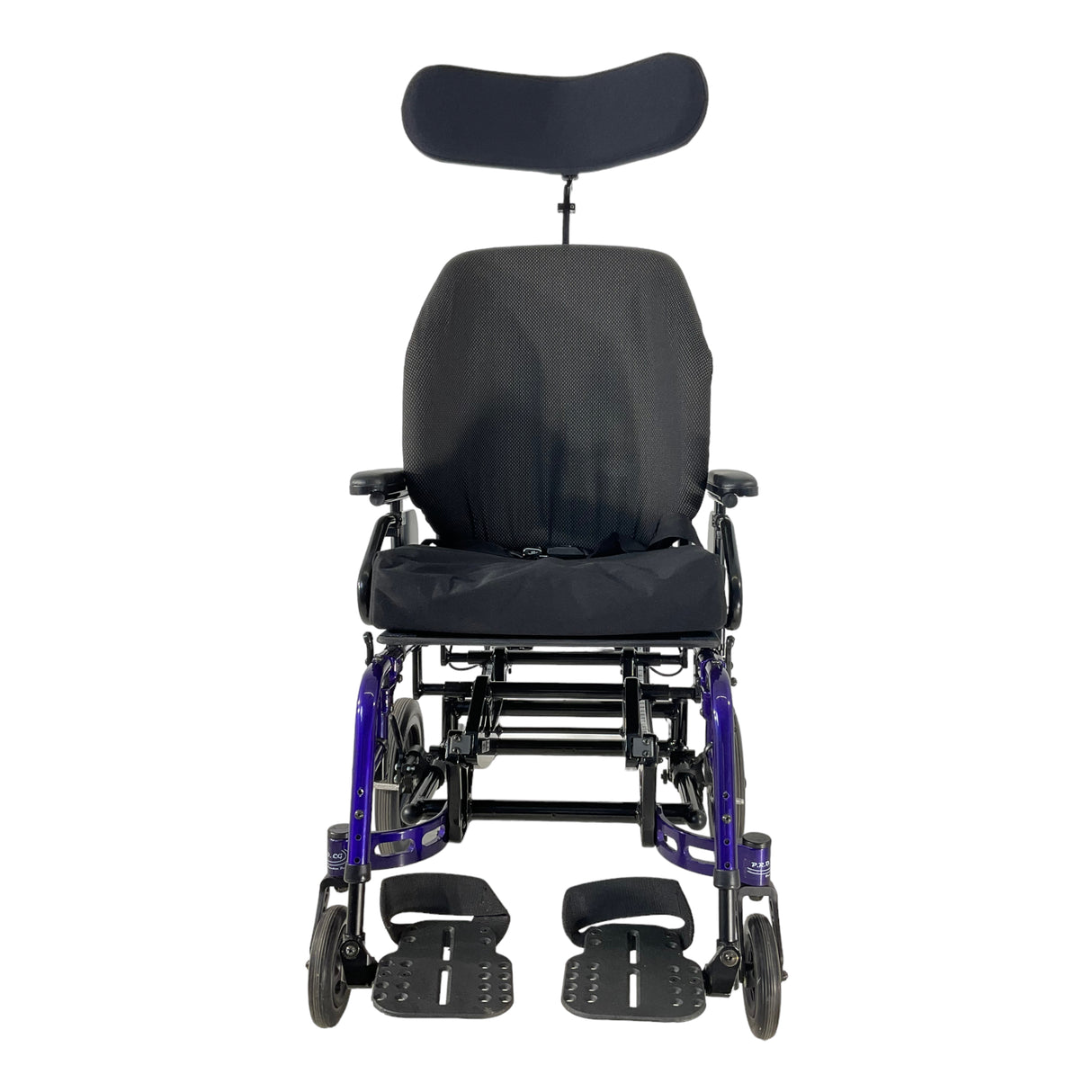 Front view of Freedom Mobility P.R.O. CG Tilt-in-Space Wheelchair
