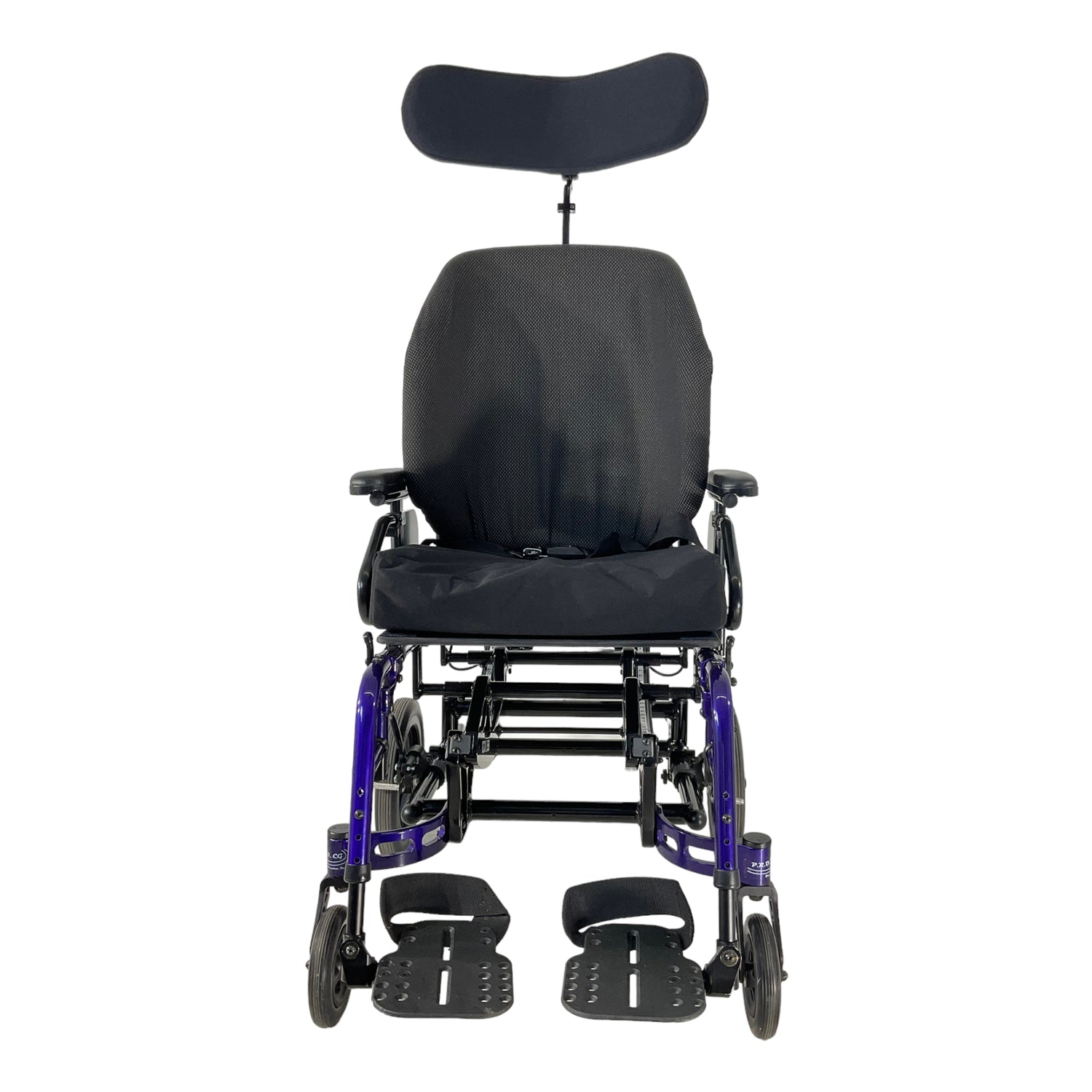 Front view of Freedom Mobility P.R.O. CG Tilt-in-Space Wheelchair