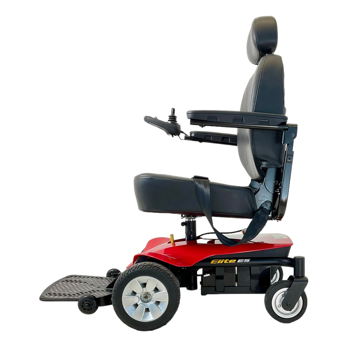 Left profile view of Pride Jazzy Elite ES power chair