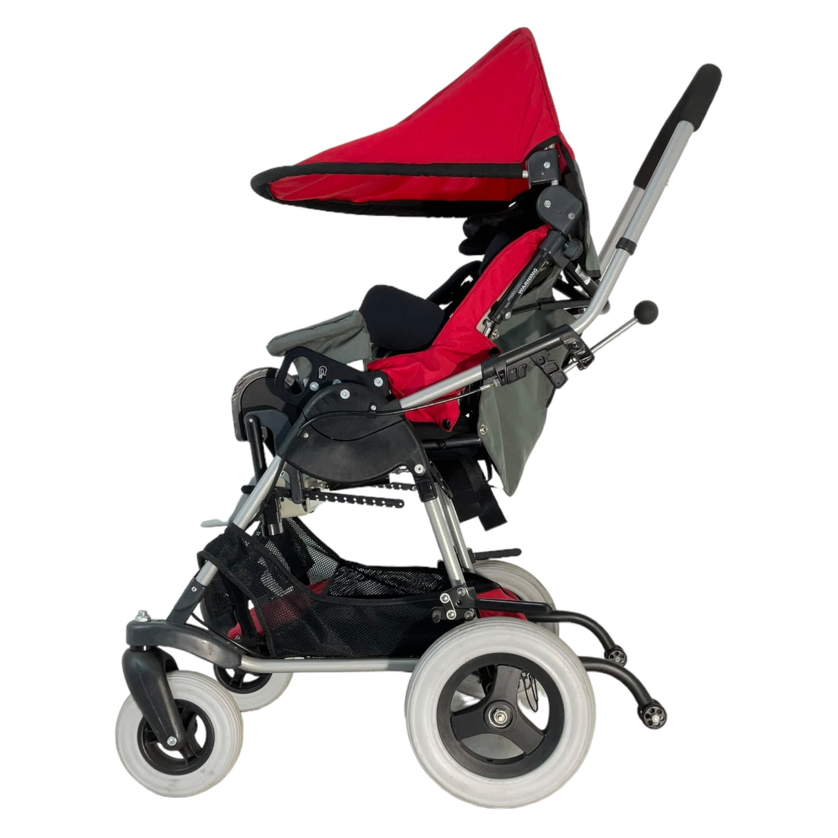 Left profile view of Quickie Zippie KID-KART Xpress stroller