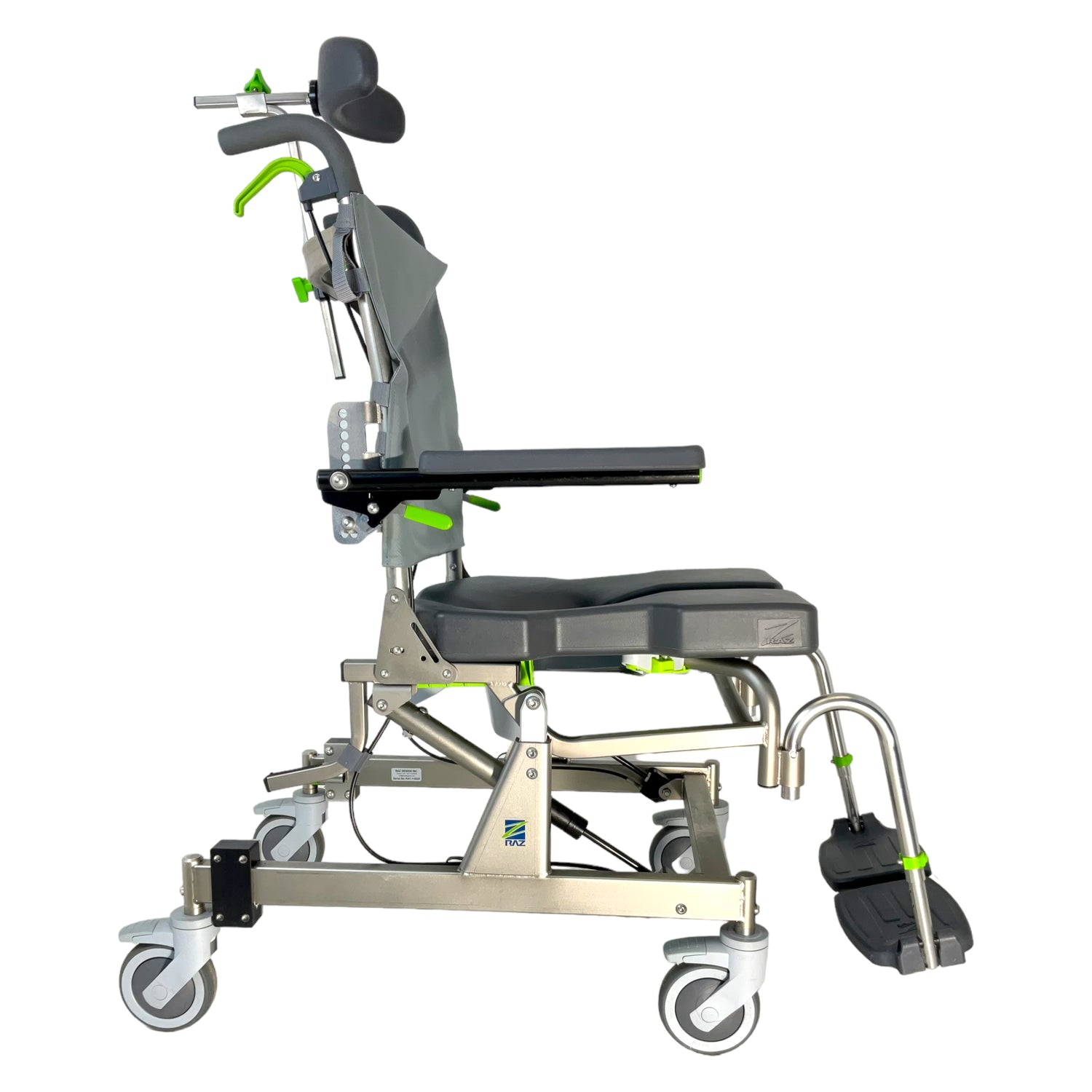 Right profile view of Raz-AT shower chair