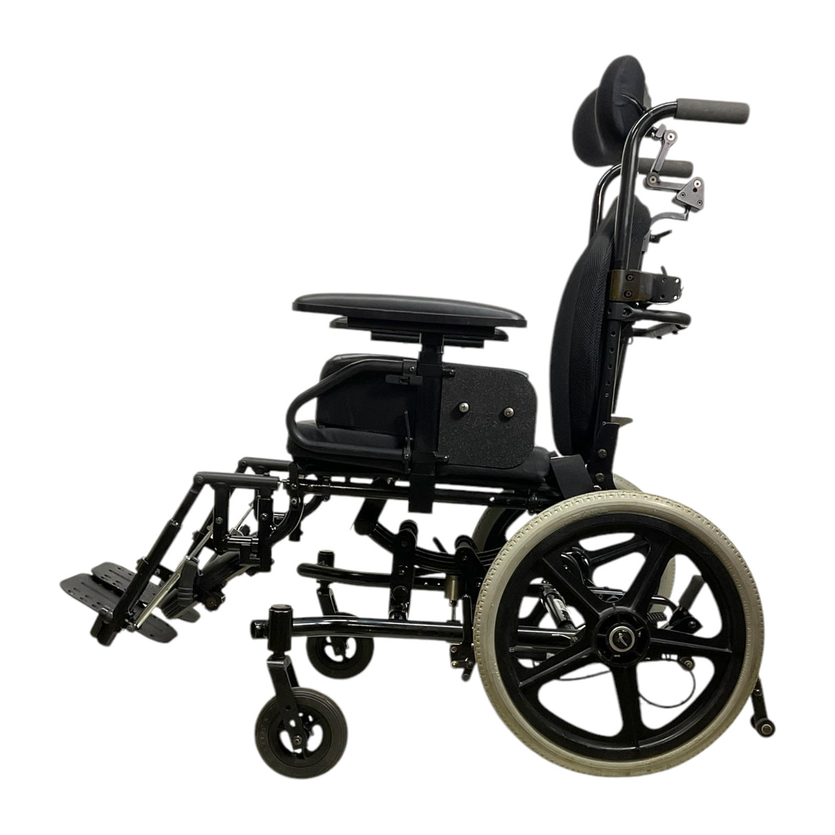 Left Side View of Freedom Designs Pro CGX Tilt-in-Space Wheelchair