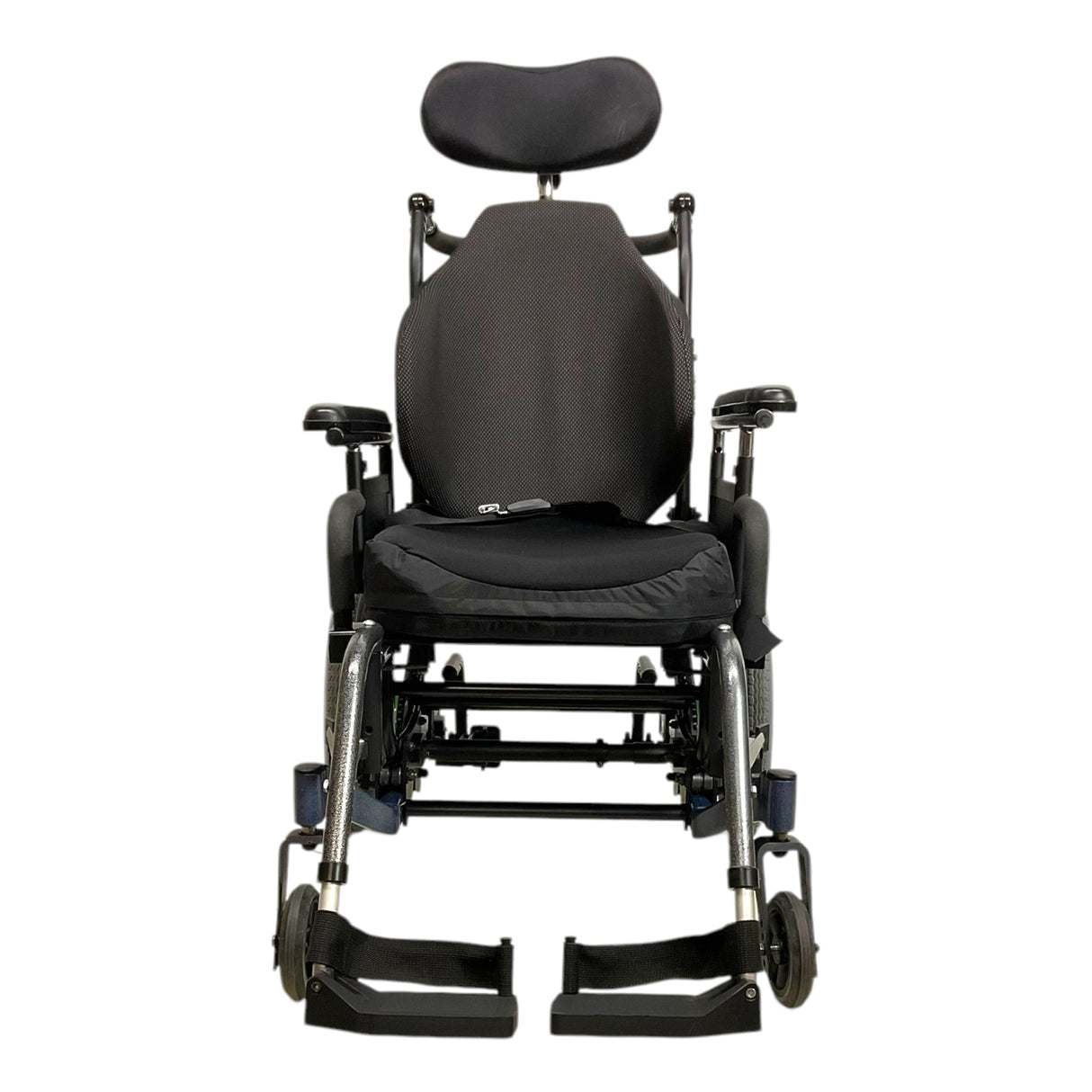 Front View of Quickie Iris Tilt-in-Space Wheelchair