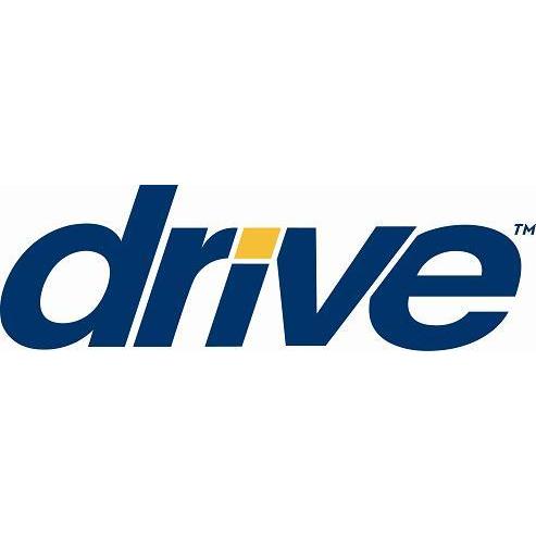 the Drive Medical logo -- the word 'drive' in blue lowercase italic letters with a golden yellow rectangular dot on the I