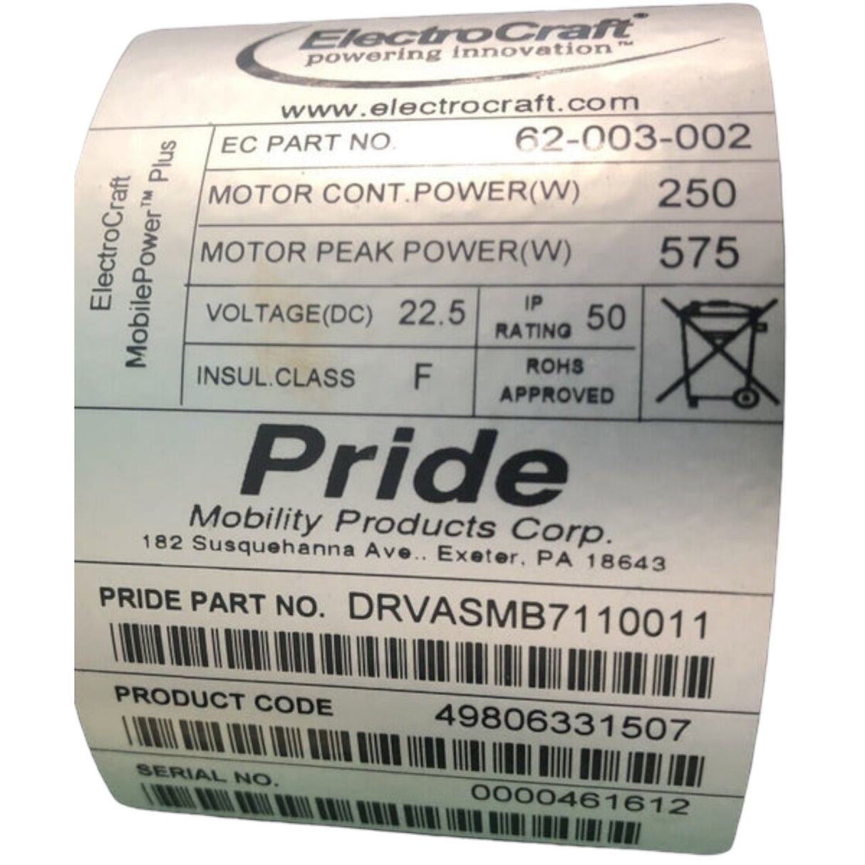 Motors for Pride Mobility Jazzy Elite 14 & Jazzy Elite HD Power Chair | DRVASMB7110011 | DRVASMB7110012