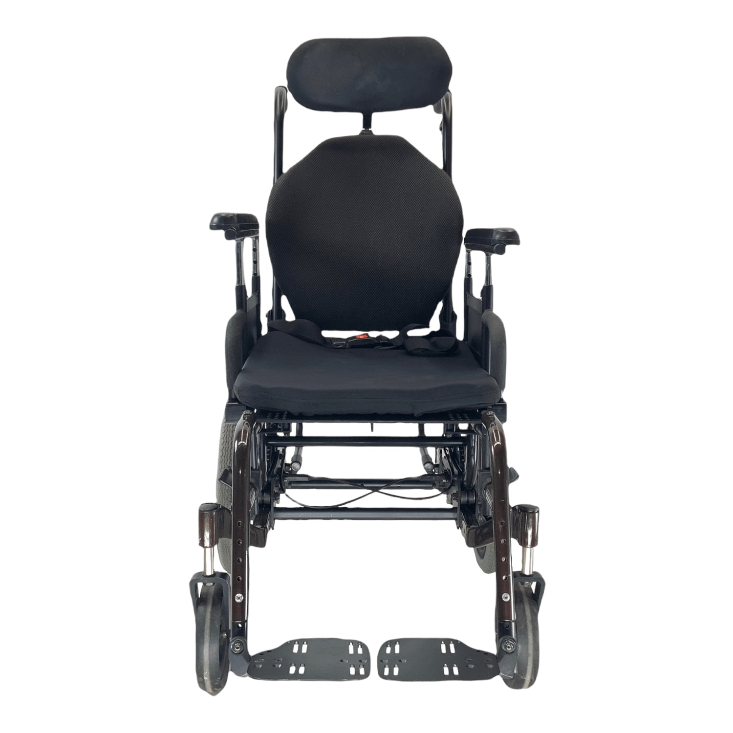 Front facing view of Quickie Iris Tilt-in-Space wheelchair