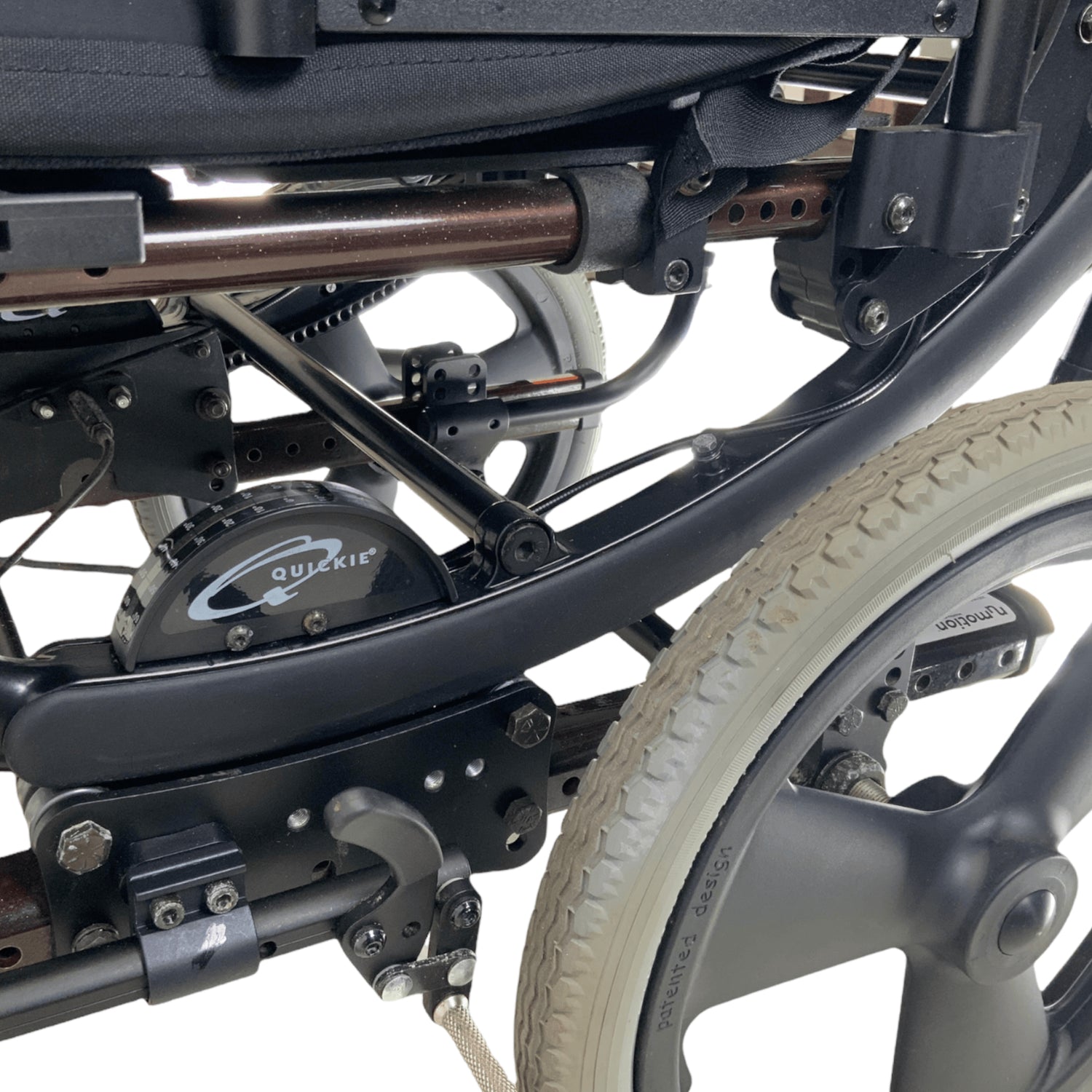 Tire and tilt mechanism for Quickie Iris Tilt-in-Space wheelchair